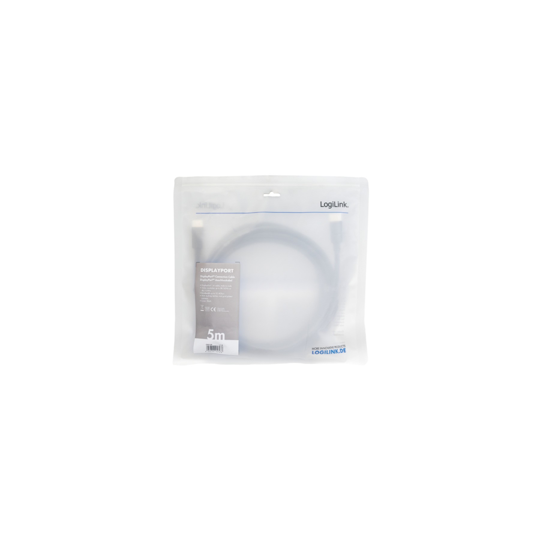 Kabel LogiLink DisplayPort 5m schwarz CV0139