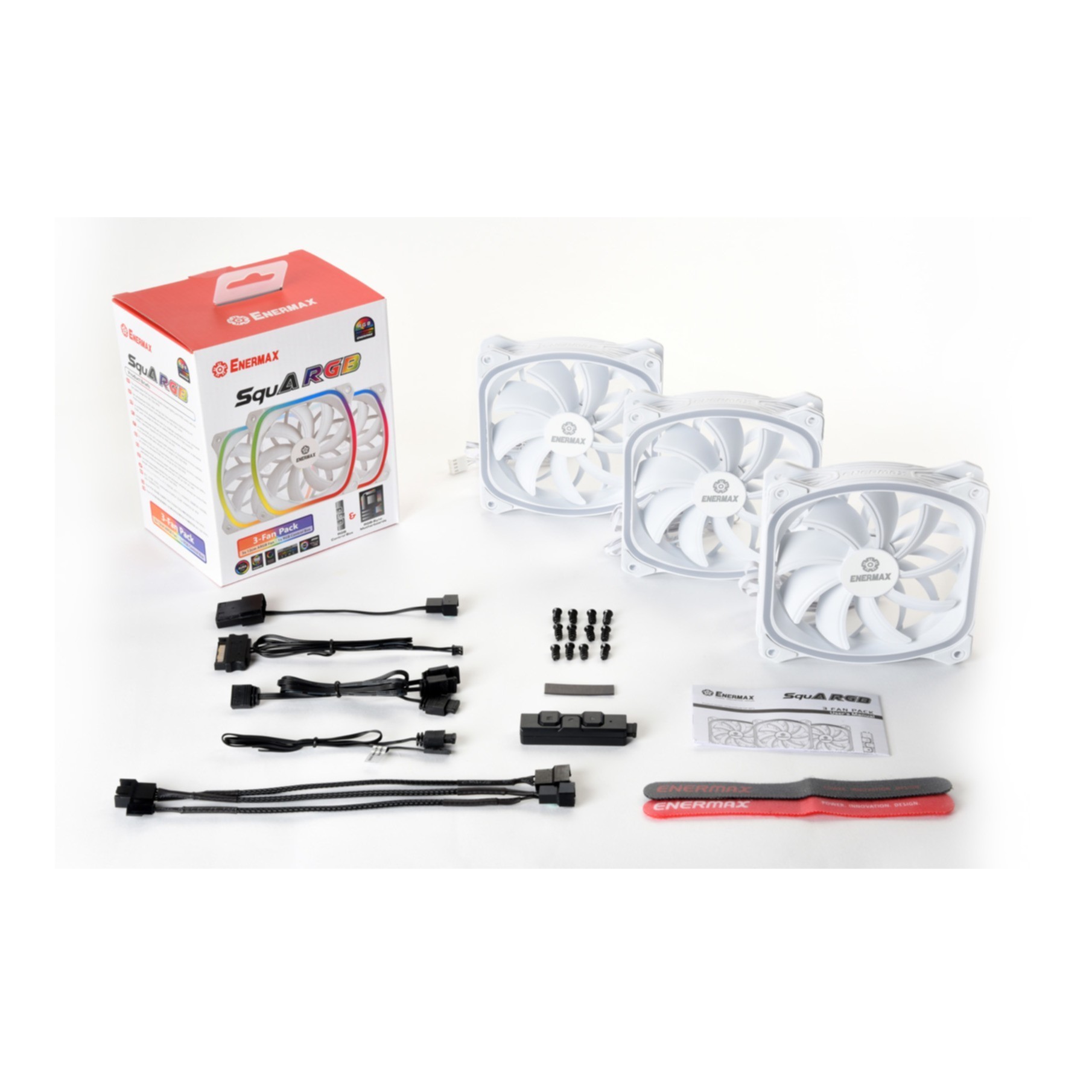 PC- Gehäuselüfter Enermax SquA RGB UCSQARGB12P-W-BP3 - 3er Pack (weiß) PC- Gehäuselüfter Enermax SquA RGB UCSQARGB12P-W-BP3 - 3er Pack (weiß)