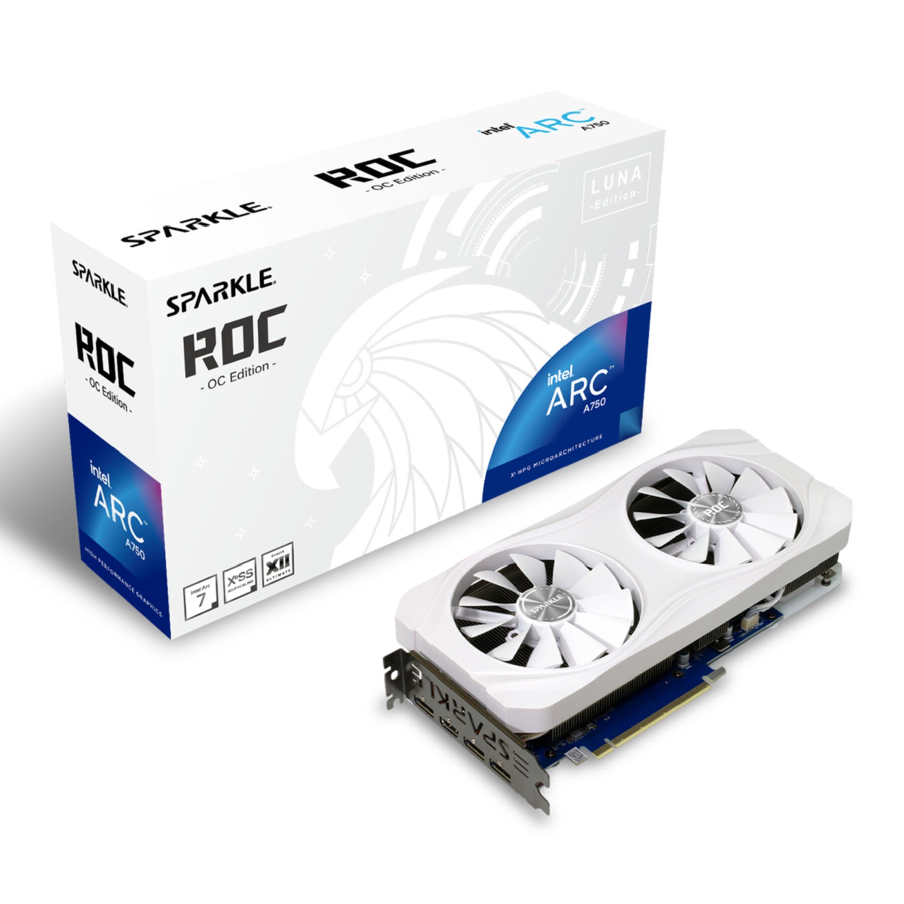 VGA SPARKLE Intel ARC A750 8GB ROC Luna OC White Edition VGA SPARKLE Intel ARC A750 8GB ROC Luna OC White Edition