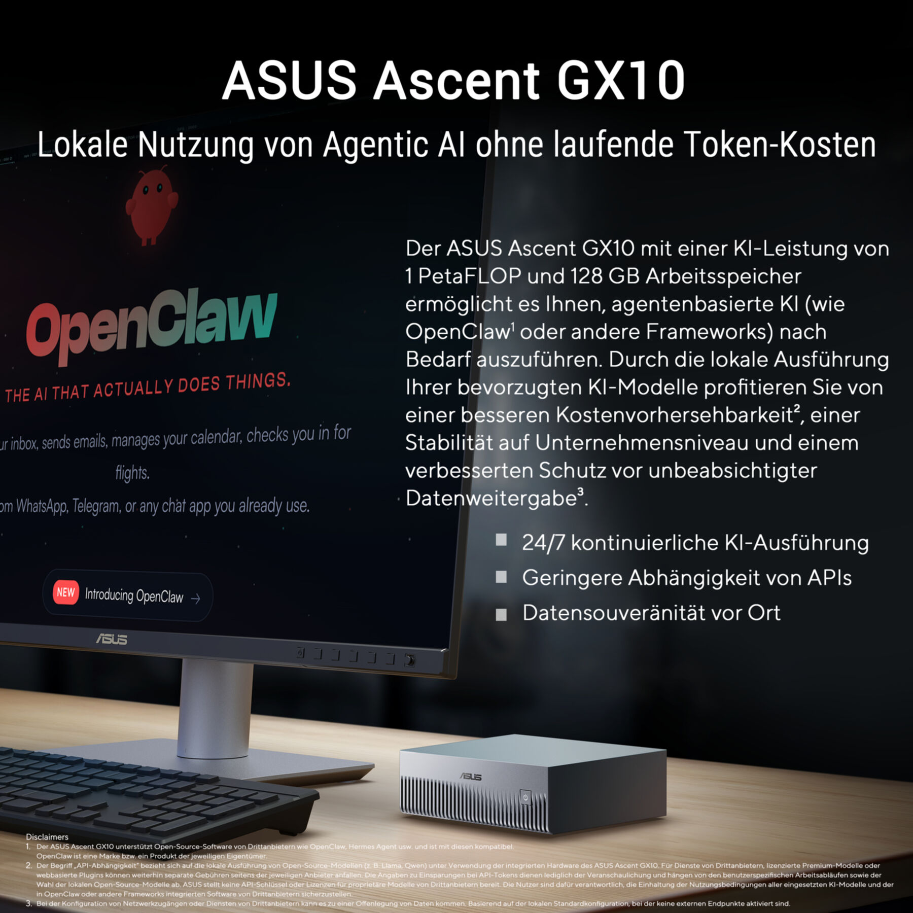 Asus Ascent GX10-GG0026BN - MINI PC- Stellar Gray (inklusive Gema) Asus Ascent GX10-GG0026BN - MINI PC- Stellar Gray (inklusive Gema)