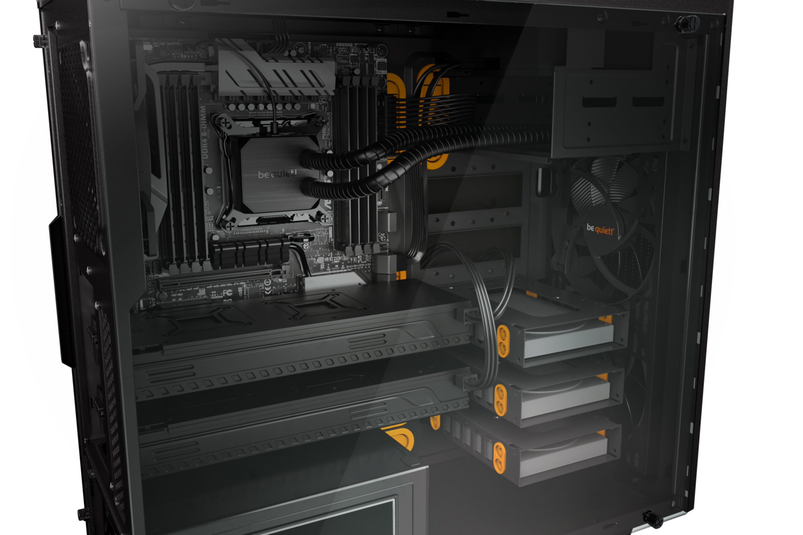 PC- Gehäuse BeQuiet Pure Base 600 Window - orange PC- Gehäuse BeQuiet Pure Base 600 Window - orange