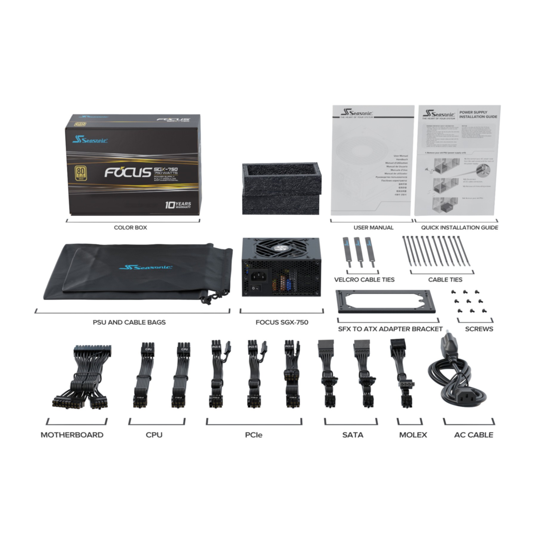 PC- Netzteil Seasonic Focus-SGX-750 ATX 2.4 Modular Gold 750W PC- Netzteil Seasonic Focus-SGX-750 ATX 2.4 Modular Gold 750W