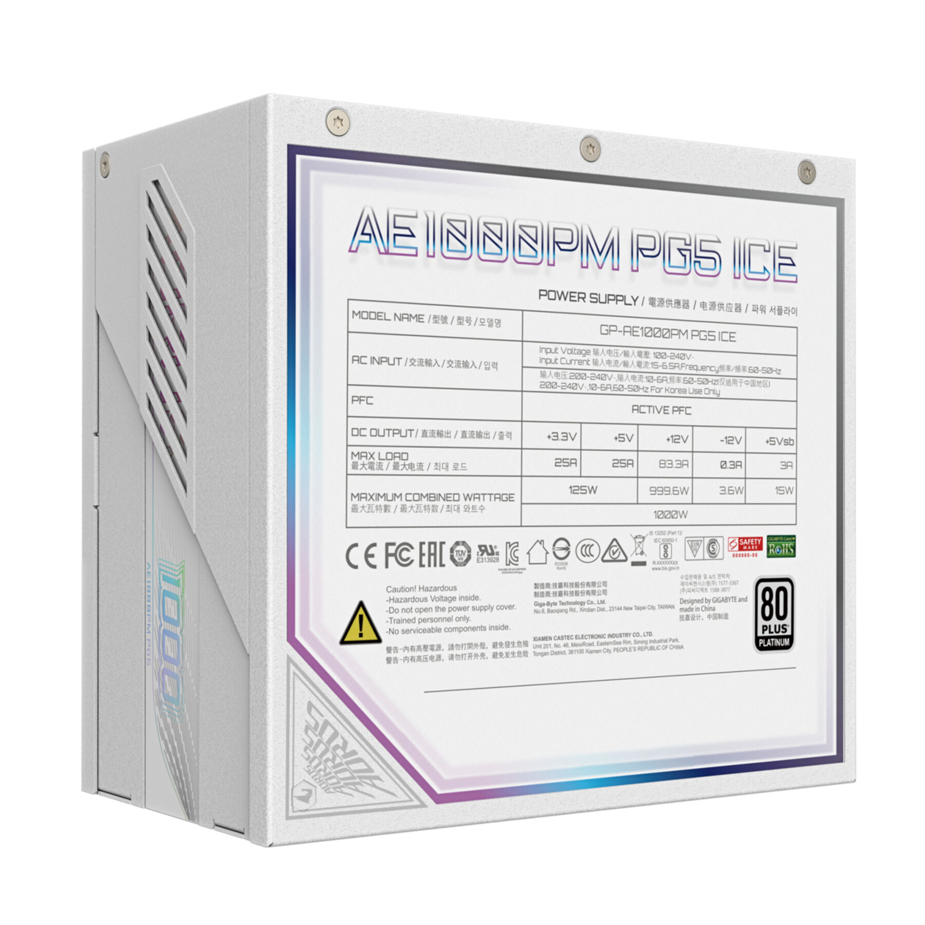PC- Netzteil Gigabyte AORUS ELITE P1000W - 1000W Platinum White PC- Netzteil Gigabyte AORUS ELITE P1000W - 1000W Platinum White