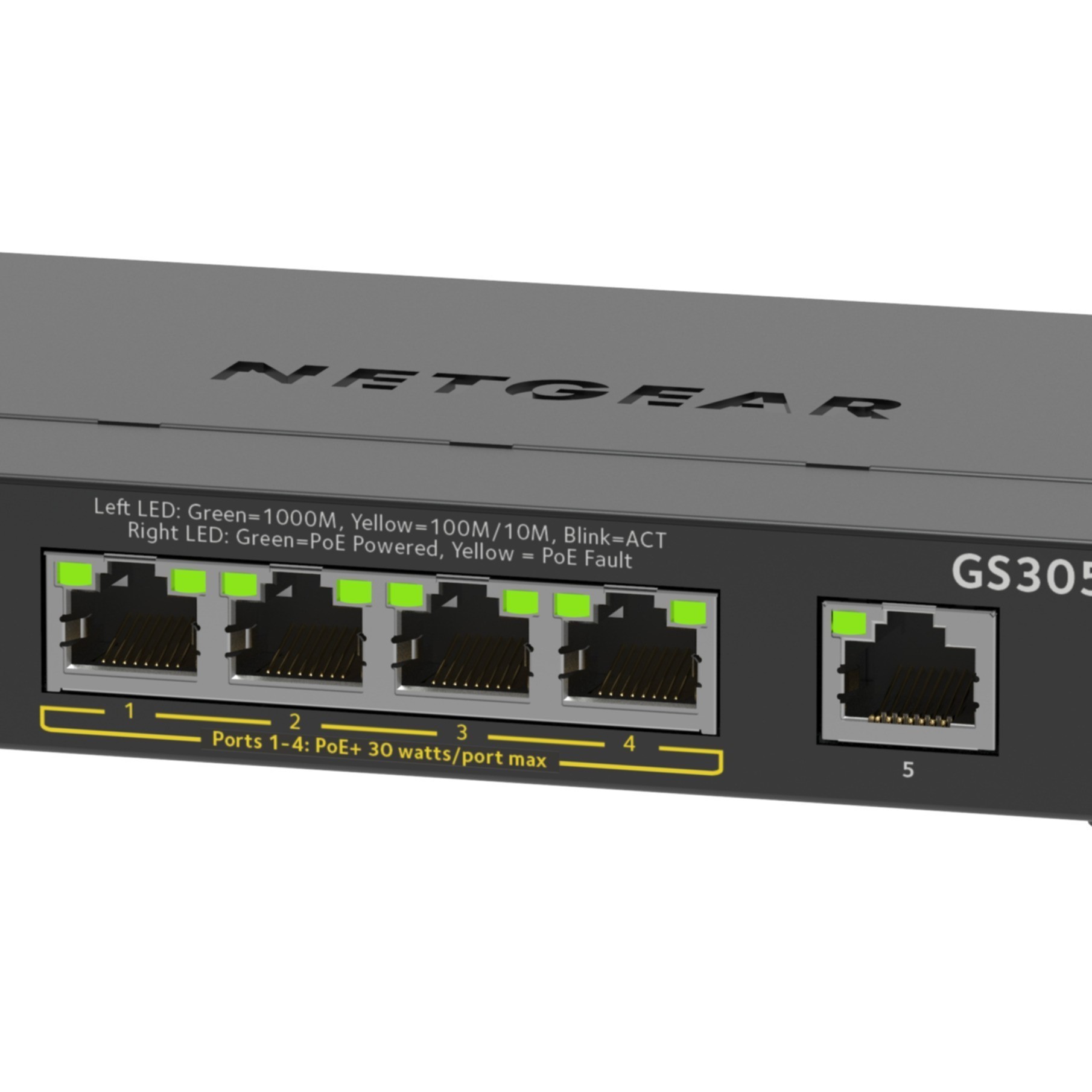 NETGEAR Plus Switch 5-port 10/100/1000 GS305EPP-100PES NETGEAR Plus Switch 5-port 10/100/1000 GS305EPP-100PES