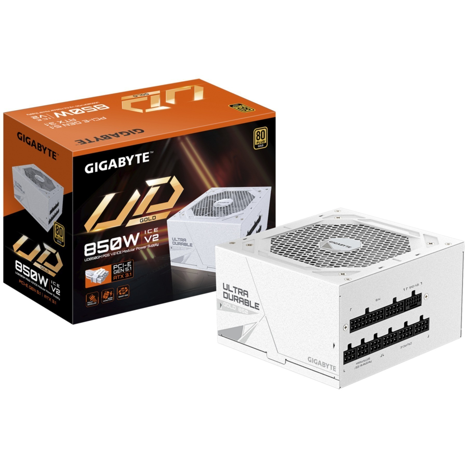 PC- Netzteil Gigabyte GP-UD850GM PG5 ICE 850W Gold White PC- Netzteil Gigabyte GP-UD850GM PG5 ICE 850W Gold White
