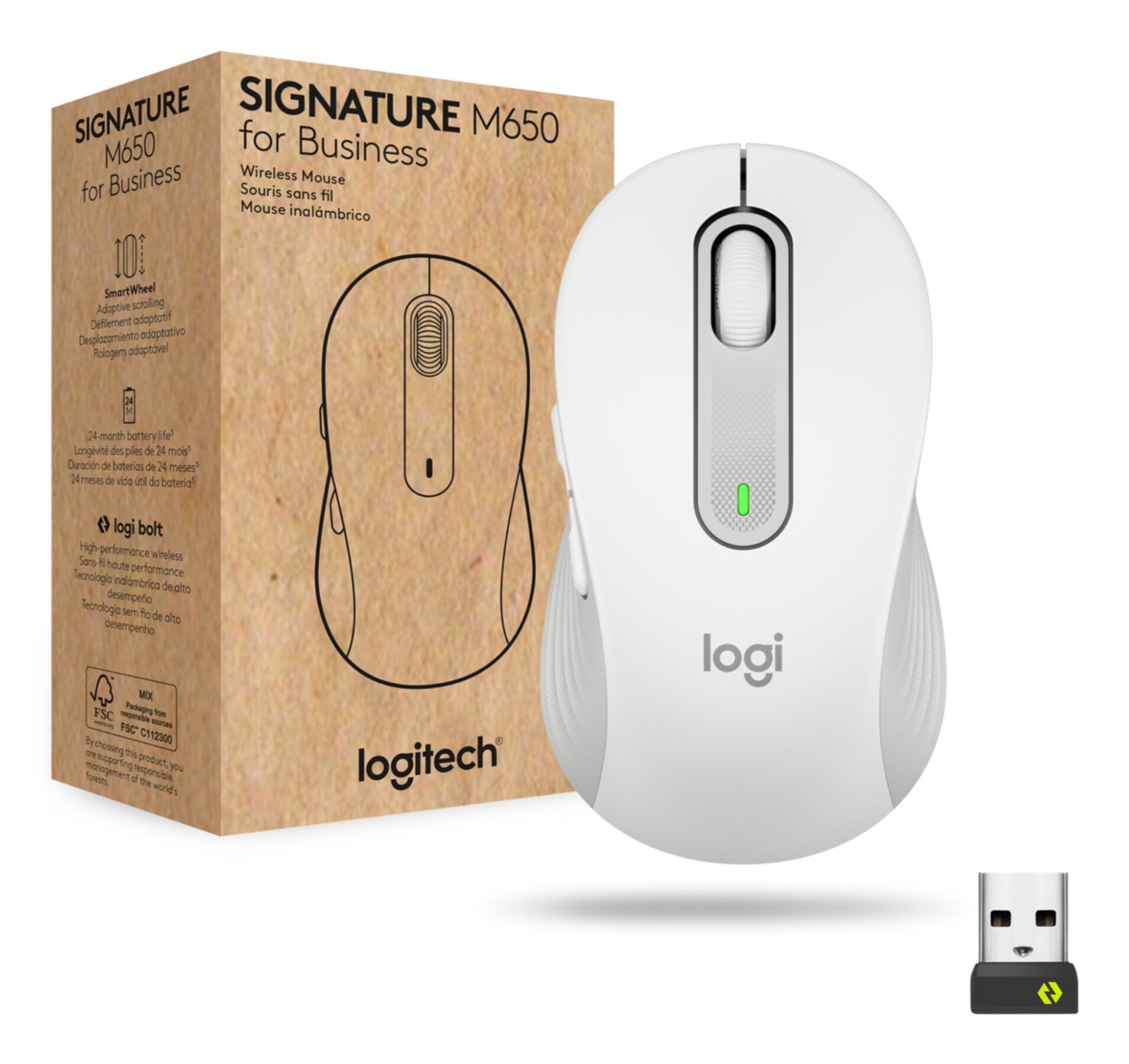 Mouse Logitech Signature M650 Business Bluetooth - weiß (910-006275)