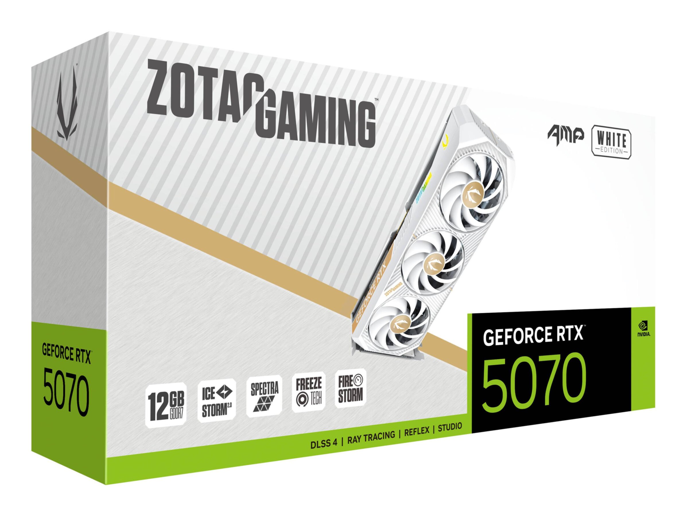 VGA ZOTAC GeForce® RTX 5070 12GB AMP WHITE EDITION VGA ZOTAC GeForce® RTX 5070 12GB AMP WHITE EDITION