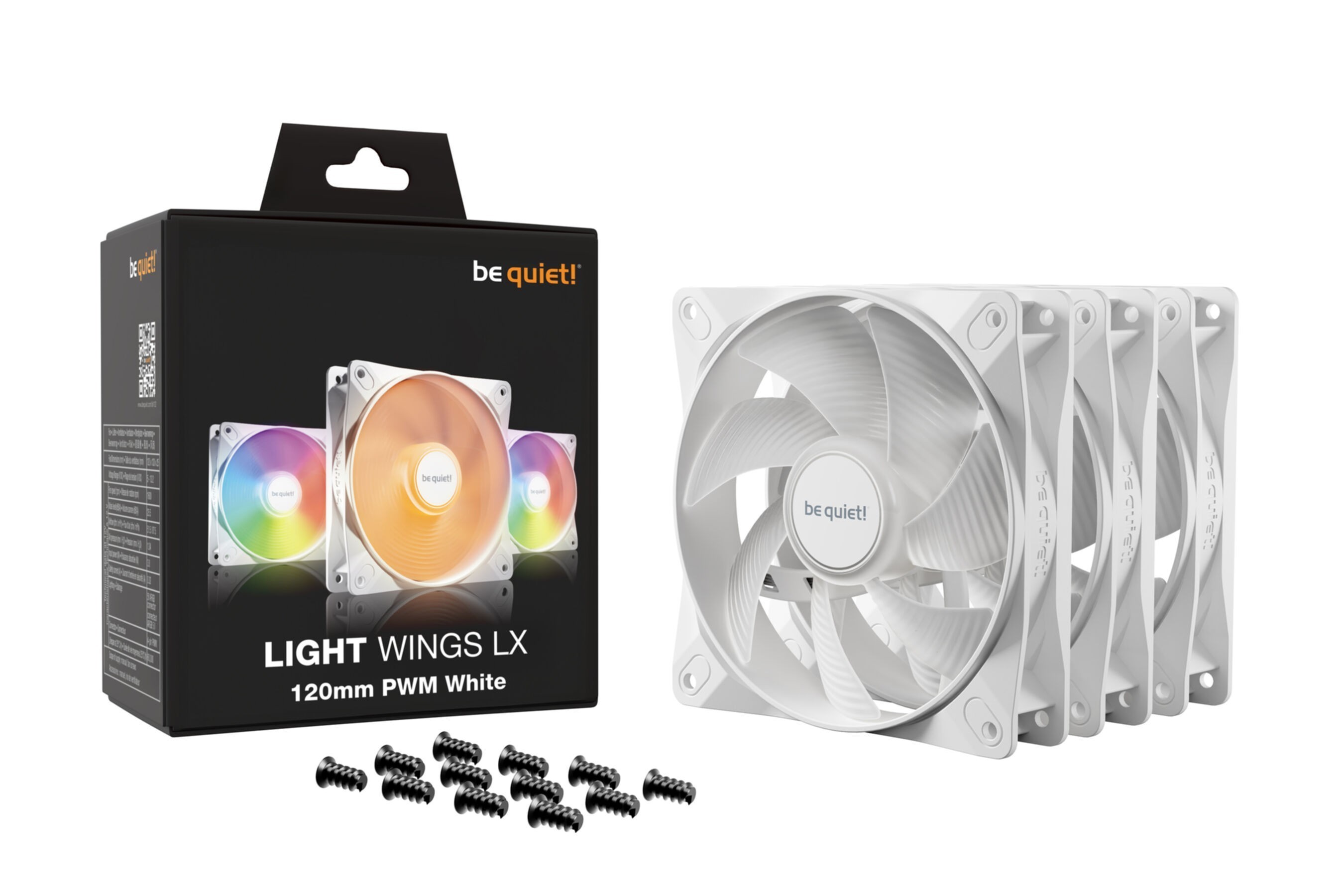 PC- Gehäuselüfter Be Quiet Light Wings LX 120mm PWM white (triple pack) BL122