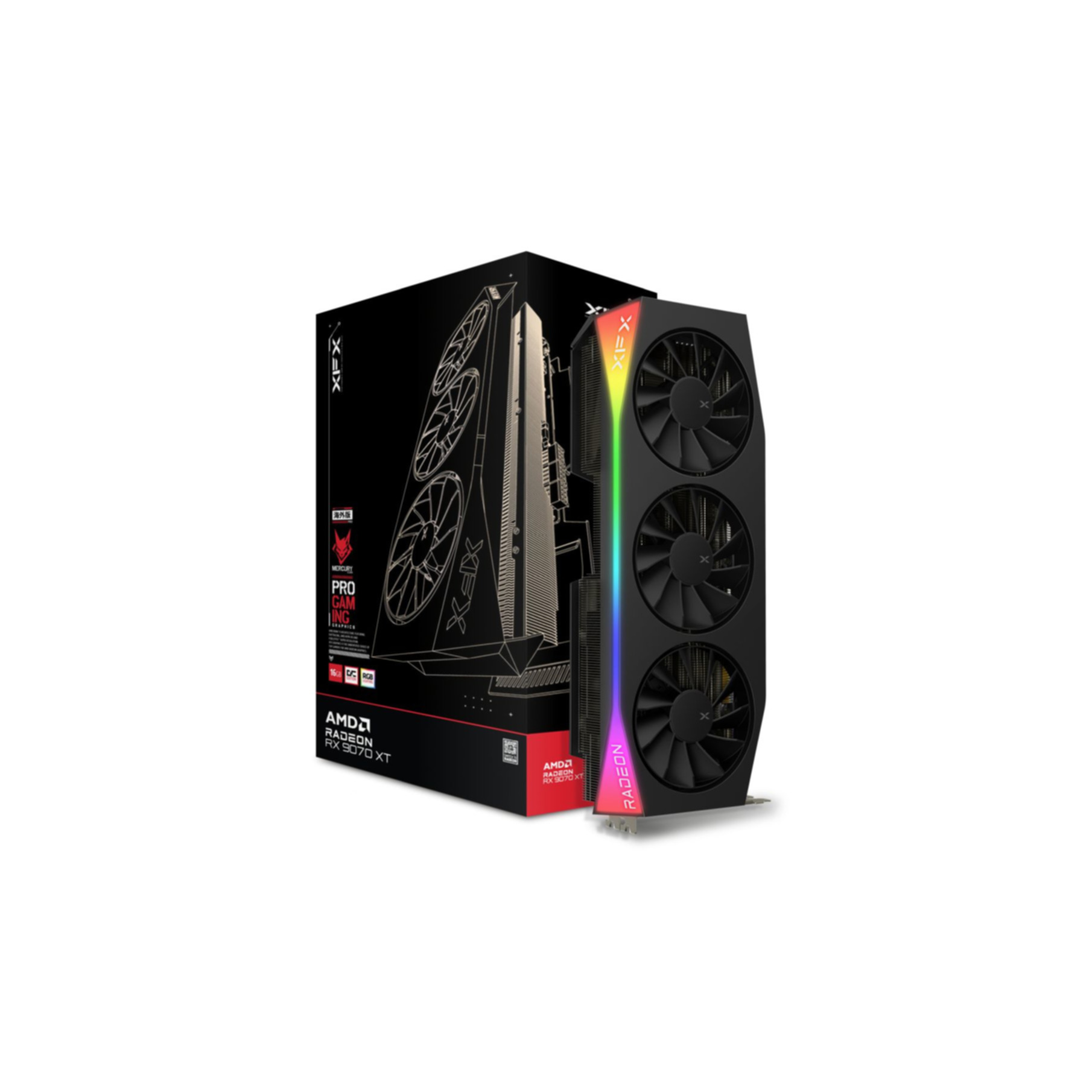 VGA XFX Radeon RX 9070 XT 16GB Mercury Gaming RGB OC
