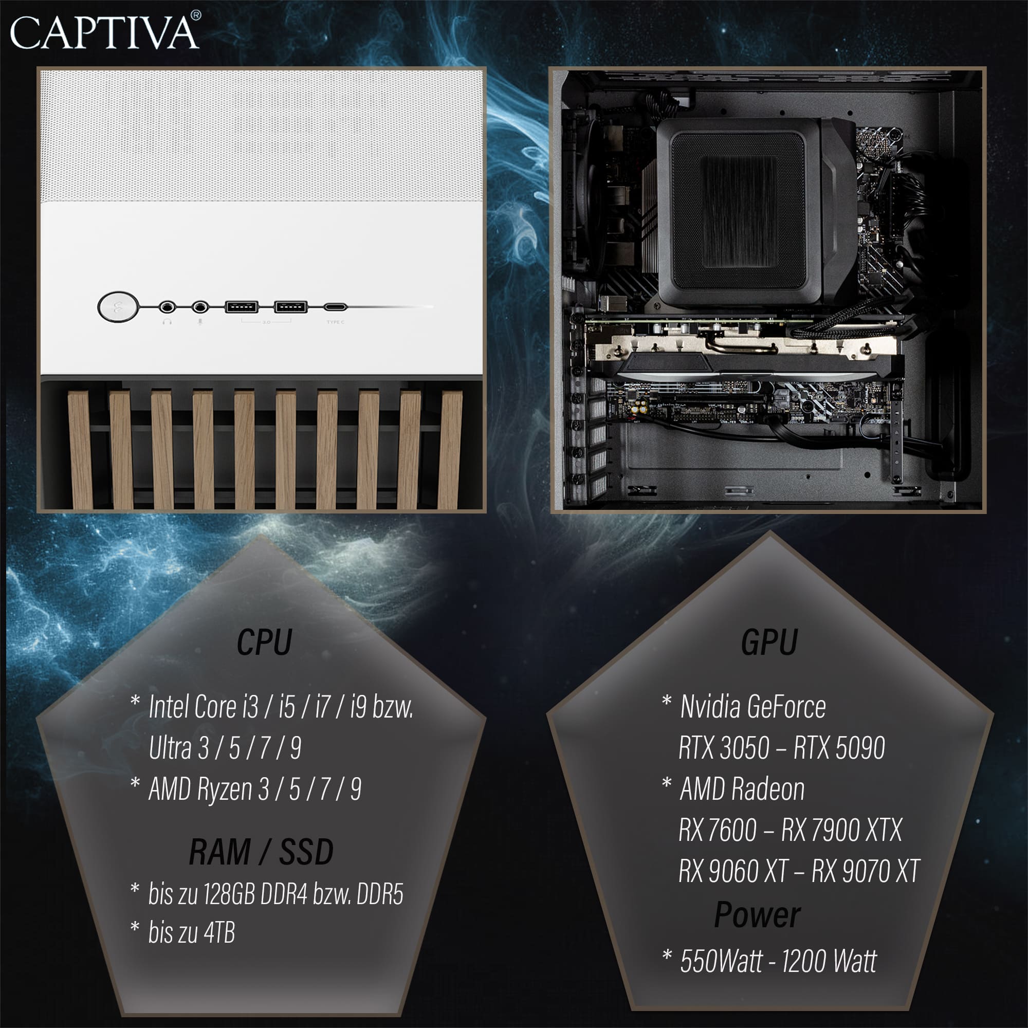 Captiva PC Workstation I79-954 (i7-12700K/SSD 1TB/64GB/WLAN/Windows 11 Pro 64-bit) Captiva PC Workstation I79-954 (i7-12700K/SSD 1TB/64GB/WLAN/Windows 11 Pro 64-bit)