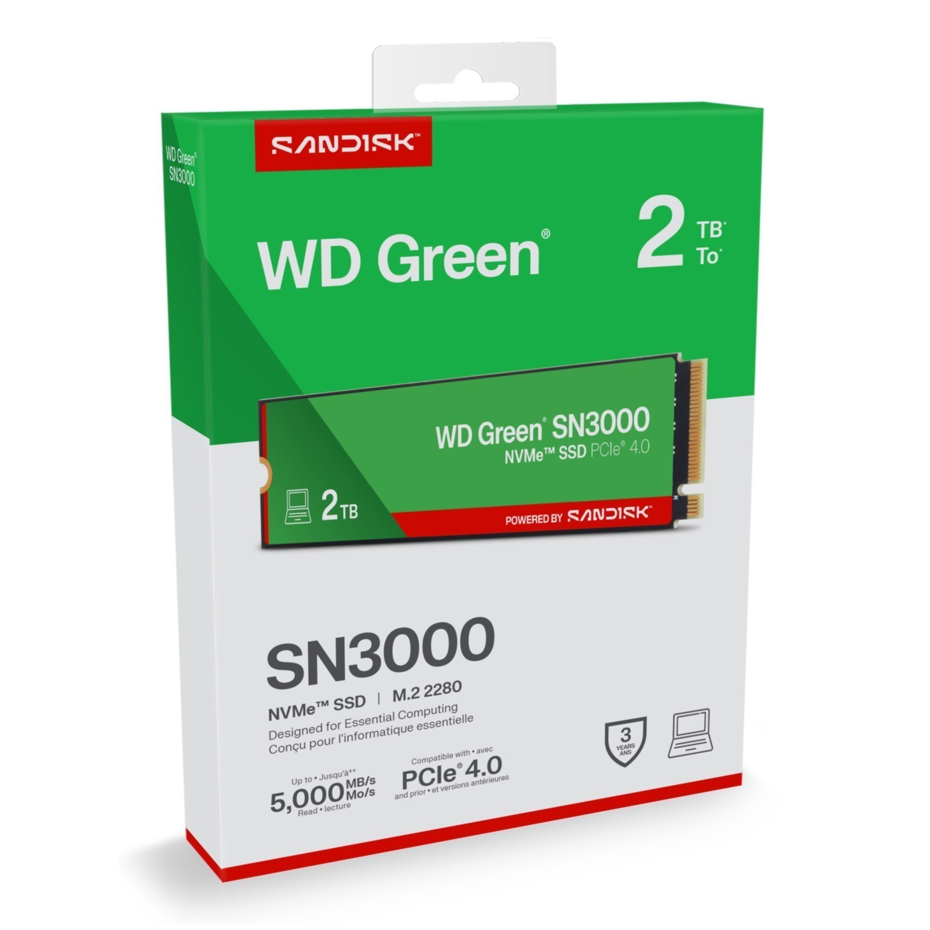 SSD WD Green 2TB SN3000 NVME M.2 PCIe 4.0 x4 WDS200T4G0E SSD WD Green 2TB SN3000 NVME M.2 PCIe 4.0 x4 WDS200T4G0E