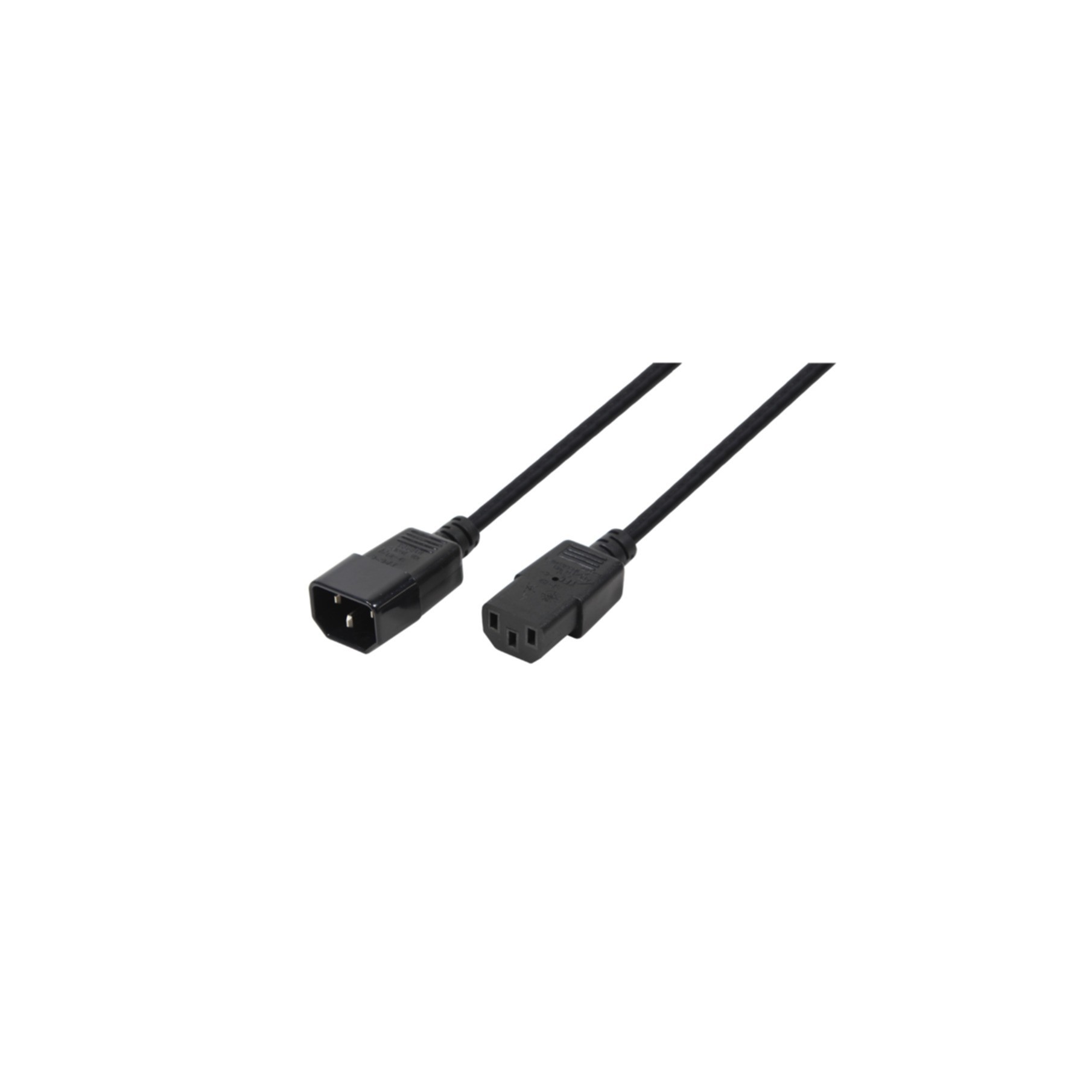 Kabel LogiLink Netzkabelverlängerung IEC C14 - IEC C13 schwarz 1,8m
