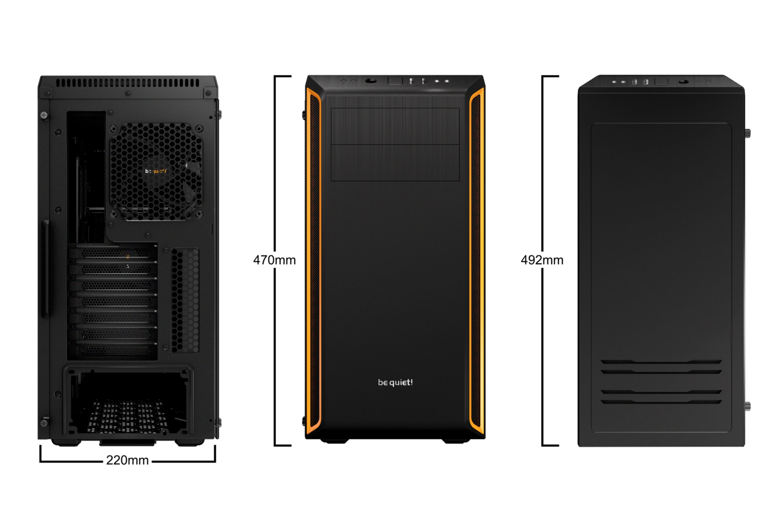 PC- Gehäuse BeQuiet Pure Base 600 Window - orange PC- Gehäuse BeQuiet Pure Base 600 Window - orange