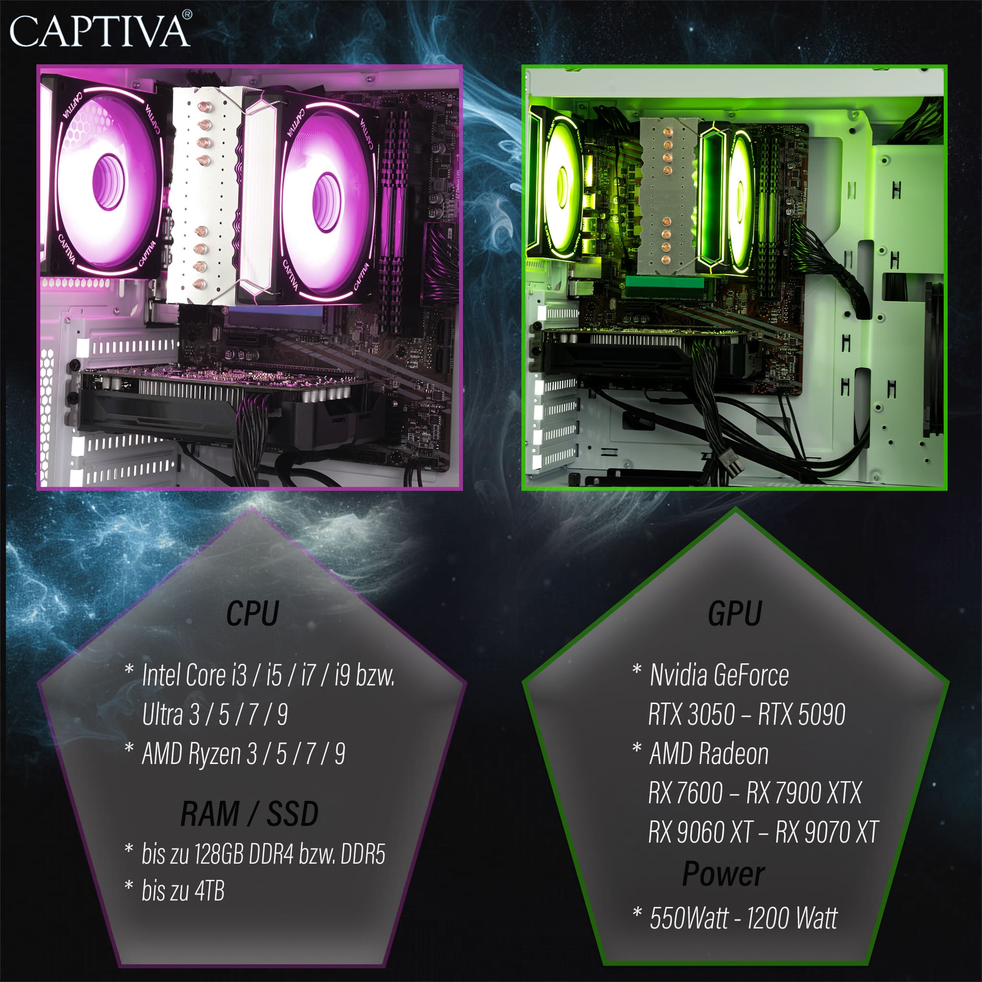 Captiva PC Power Starter R86-106 (Ryzen 7 5700G/SSD 1TB/32GB/WLAN/w/o OS)