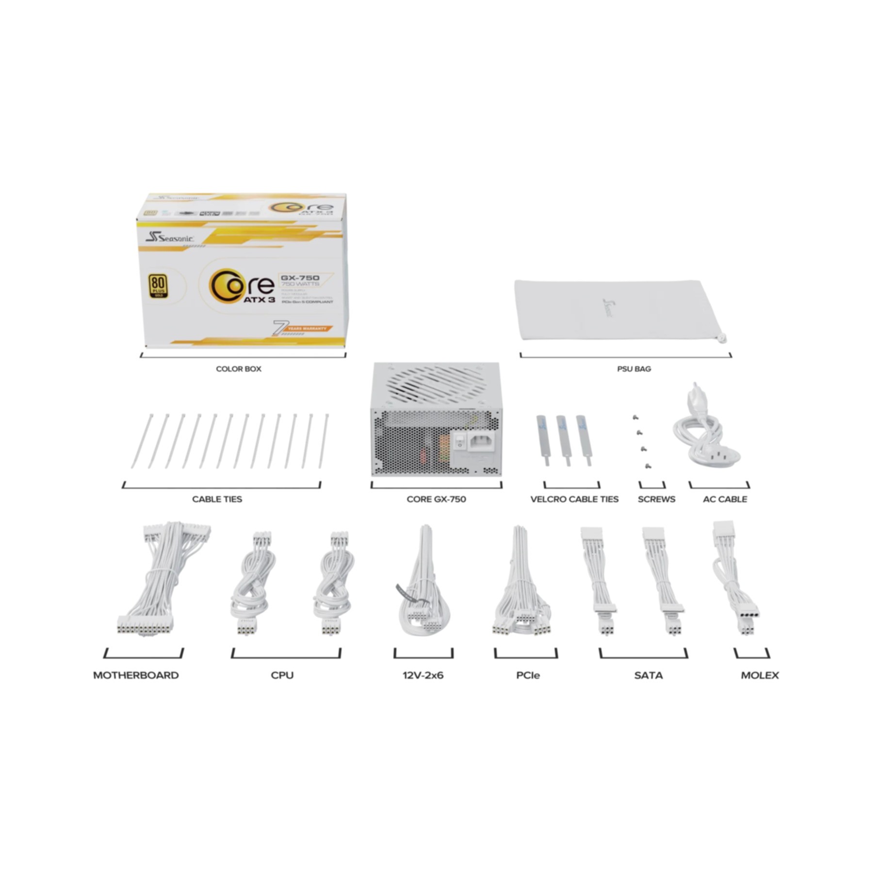 PC- Netzteil Seasonic Core-GX-750 750W Gold modular White PC- Netzteil Seasonic Core-GX-750 750W Gold modular White