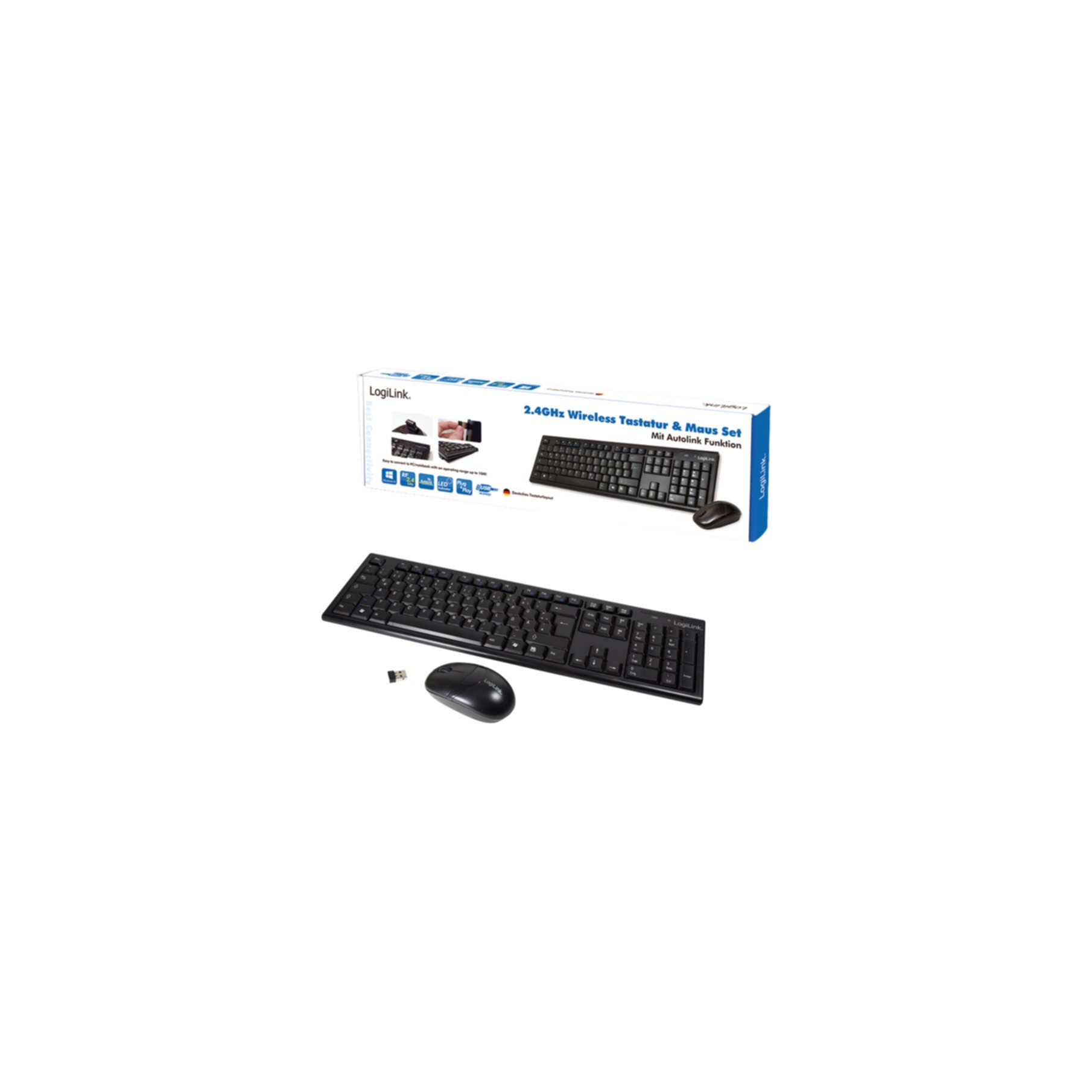 Keyboard & Mouse LogiLink Wireless black (ID0104)