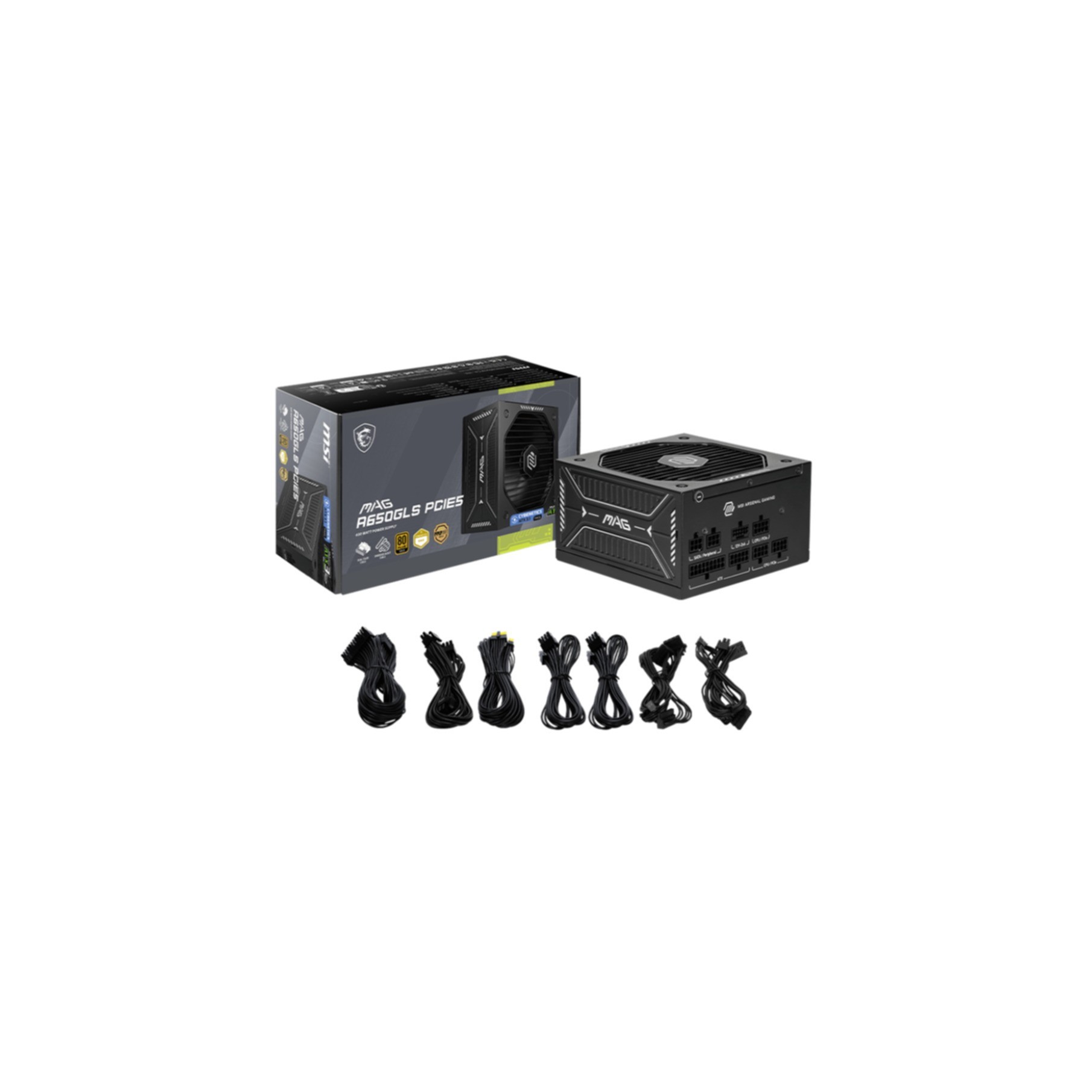 PC- Netzteil MSI MAG A650GLS PCIE 5 306-7ZPHY11-HD8 650W PC- Netzteil MSI MAG A650GLS PCIE 5 306-7ZPHY11-HD8 650W