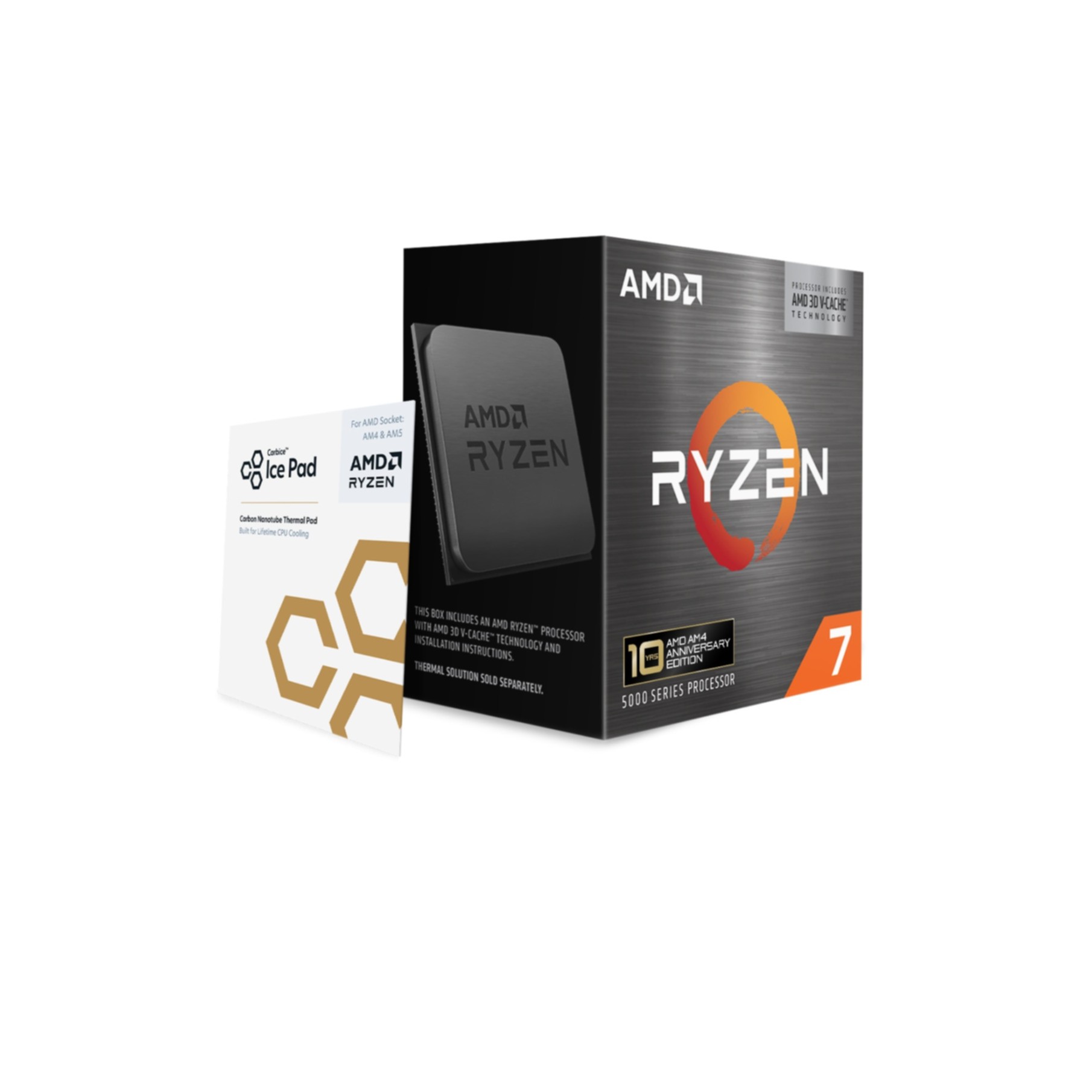 AMD Ryzen 7 5800X3D 10th Anniversary Edition Box AM4 (4,500GHz) 100-100000651POF ohne Kühler
