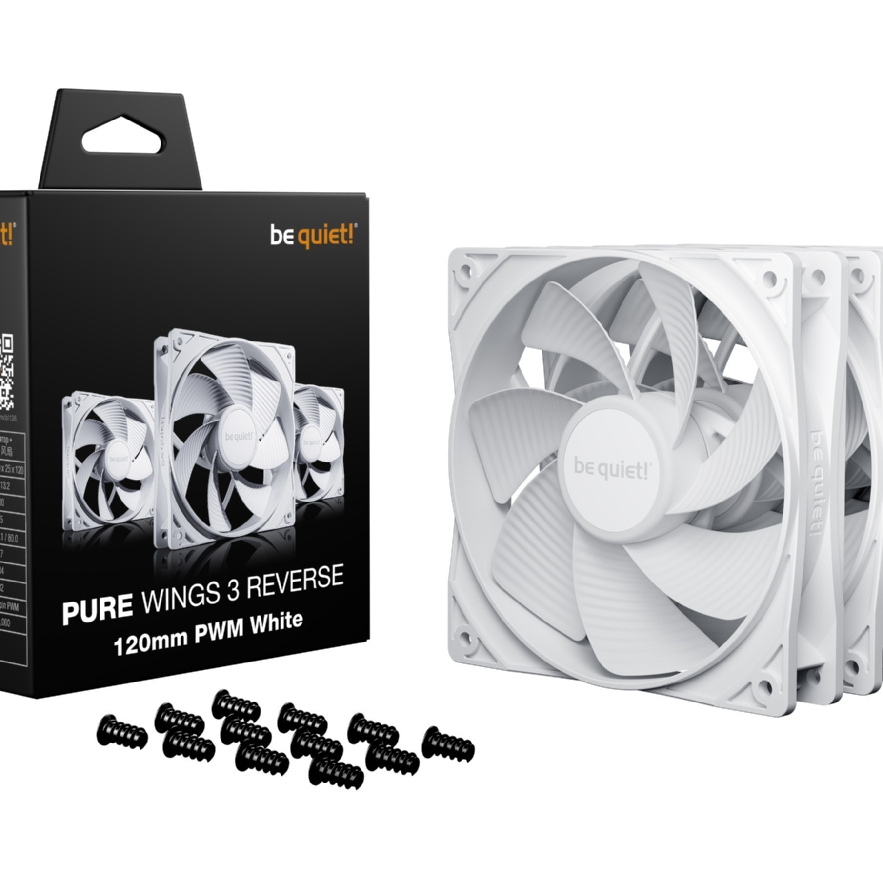PC- Gehäuselüfter Be Quiet Pure Wings 3 120mm Reverse 3er Pack PWM white BL136