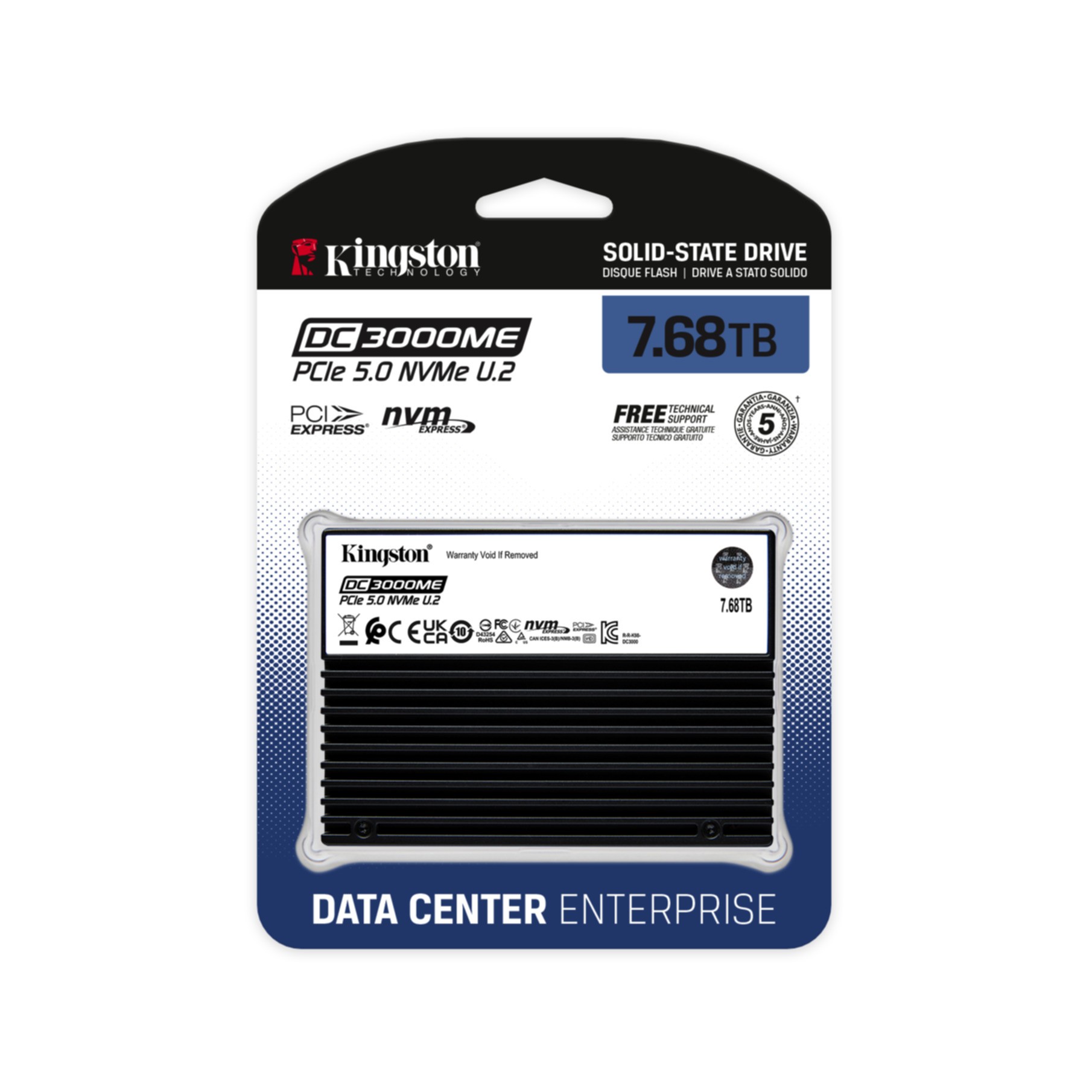 SSD Kingston DC3000ME 7,68 TB 2,5" Enterprise SEDC3000ME/7T6 U.2 PCIe 5.0 x4 (NVMe) SSD Kingston DC3000ME 7,68 TB 2,5" Enterprise SEDC3000ME/7T6 U.2 PCIe 5.0 x4 (NVMe)