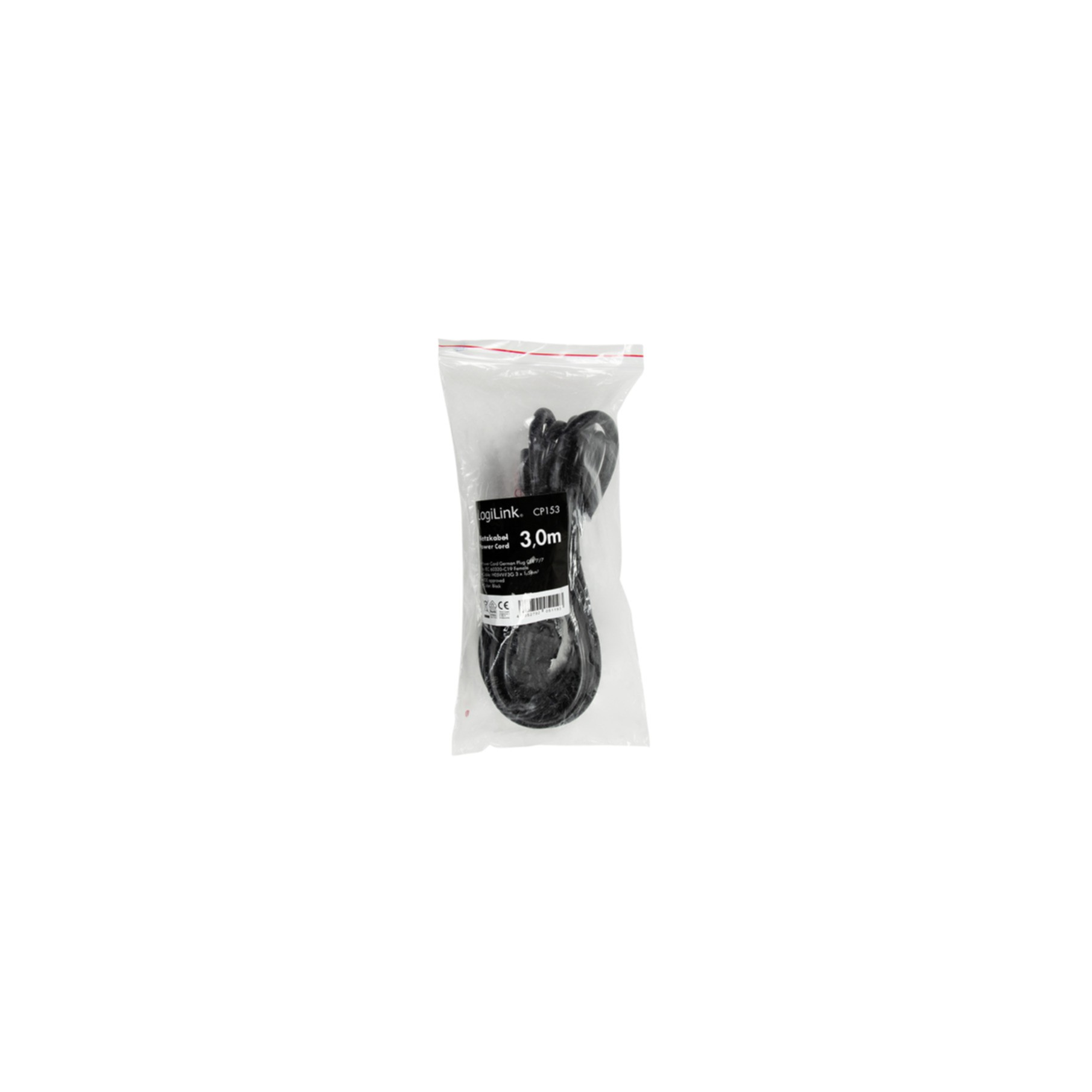 Kabel LogiLink Netzkabel CEE7/7 - IEC C19 schwarz 3m CP153 Kabel LogiLink Netzkabel CEE7/7 - IEC C19 schwarz 3m CP153