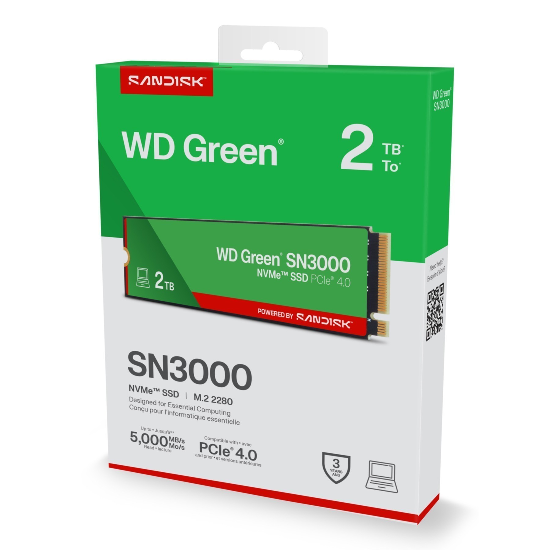 SSD WD Green 2TB SN3000 NVME M.2 PCIe 4.0 x4 WDS200T4G0E SSD WD Green 2TB SN3000 NVME M.2 PCIe 4.0 x4 WDS200T4G0E
