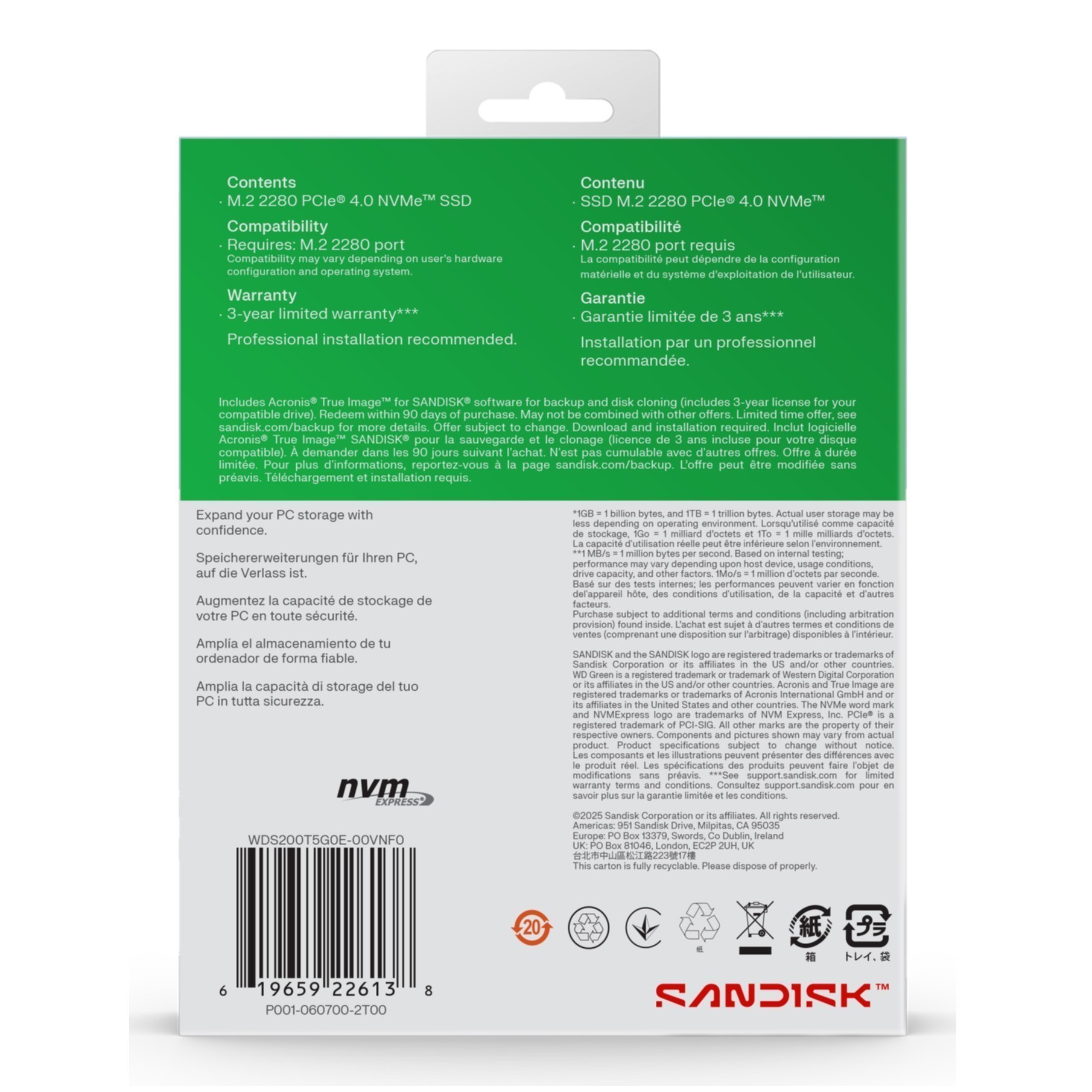 SSD WD Green 2TB SN3000 NVME M.2 PCIe 4.0 x4 WDS200T4G0E SSD WD Green 2TB SN3000 NVME M.2 PCIe 4.0 x4 WDS200T4G0E