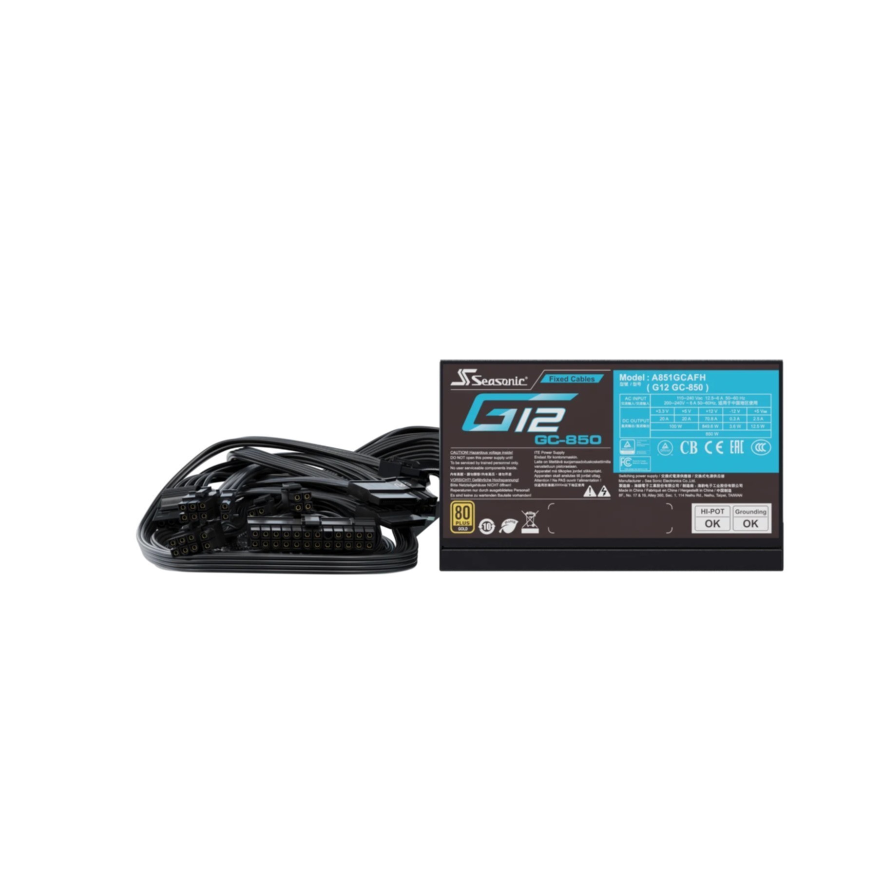 PC- Netzteil Seasonic G12 GC-850 80+ Gold SSP-850RT2 850W