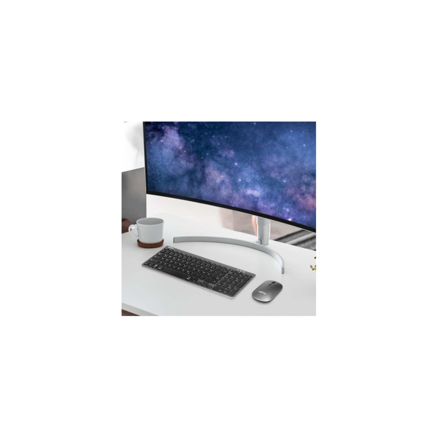 Keyboard & Mouse Logilink wireless grey (ID0215)