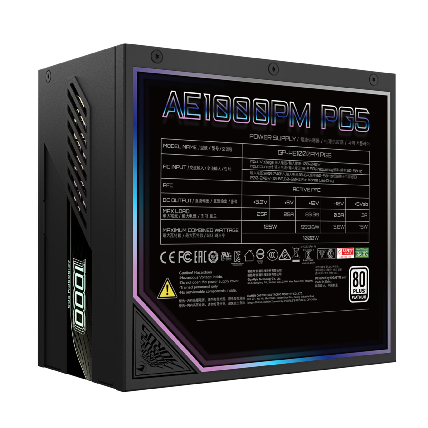 PC- Netzteil Gigabyte AORUS ELITE P1000W 1000W Platinum PC- Netzteil Gigabyte AORUS ELITE P1000W 1000W Platinum
