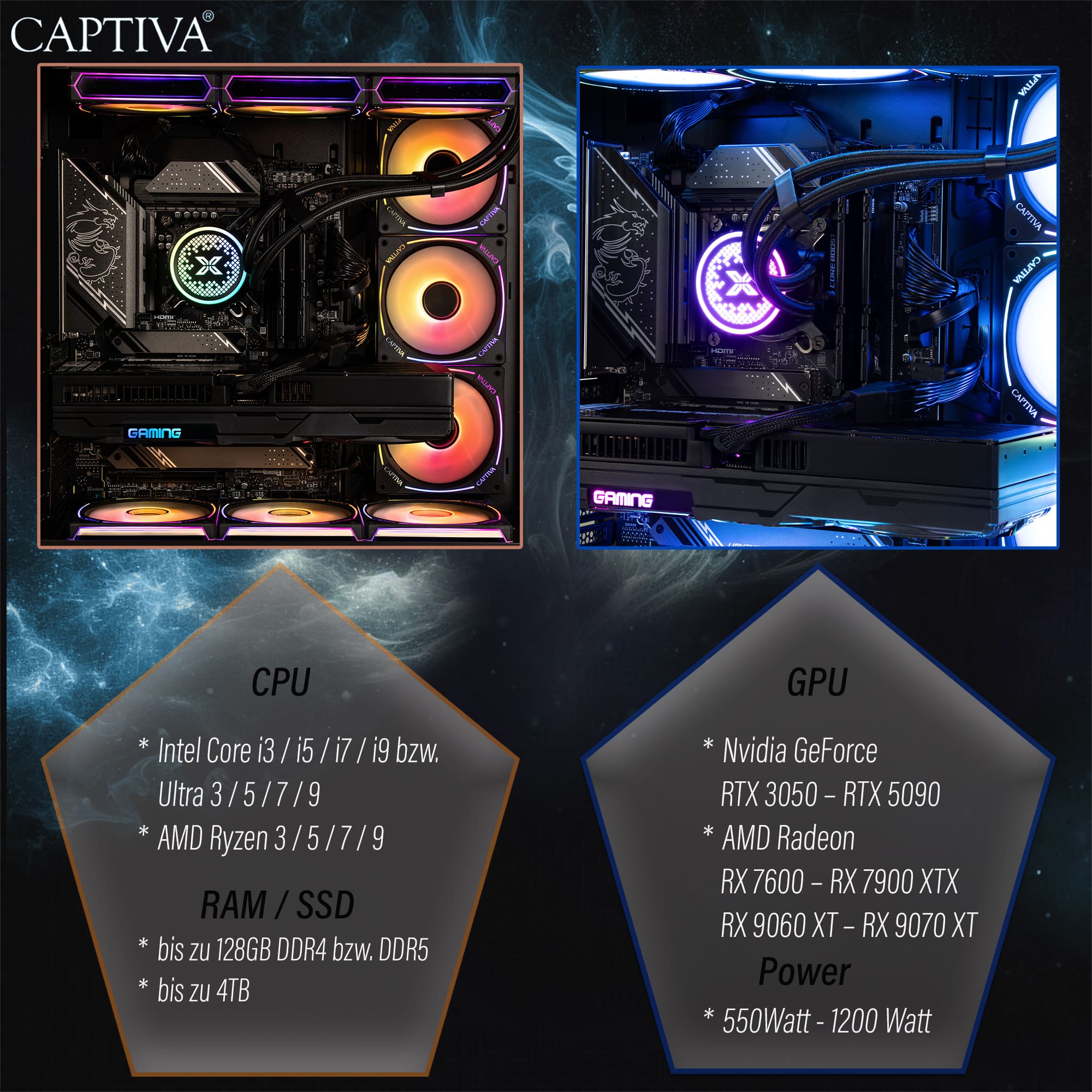 Captiva PC Highend Gaming R81-926 (Ryzen 7 5700X/RTX4070 Super 12GB GDDR6X/SSD 1TB/32GB/WLAN/Windows 11 Home 64-bit) Captiva PC Highend Gaming R81-926 (Ryzen 7 5700X/RTX4070 Super 12GB GDDR6X/SSD 1TB/32GB/WLAN/Windows 11 Home 64-bit)