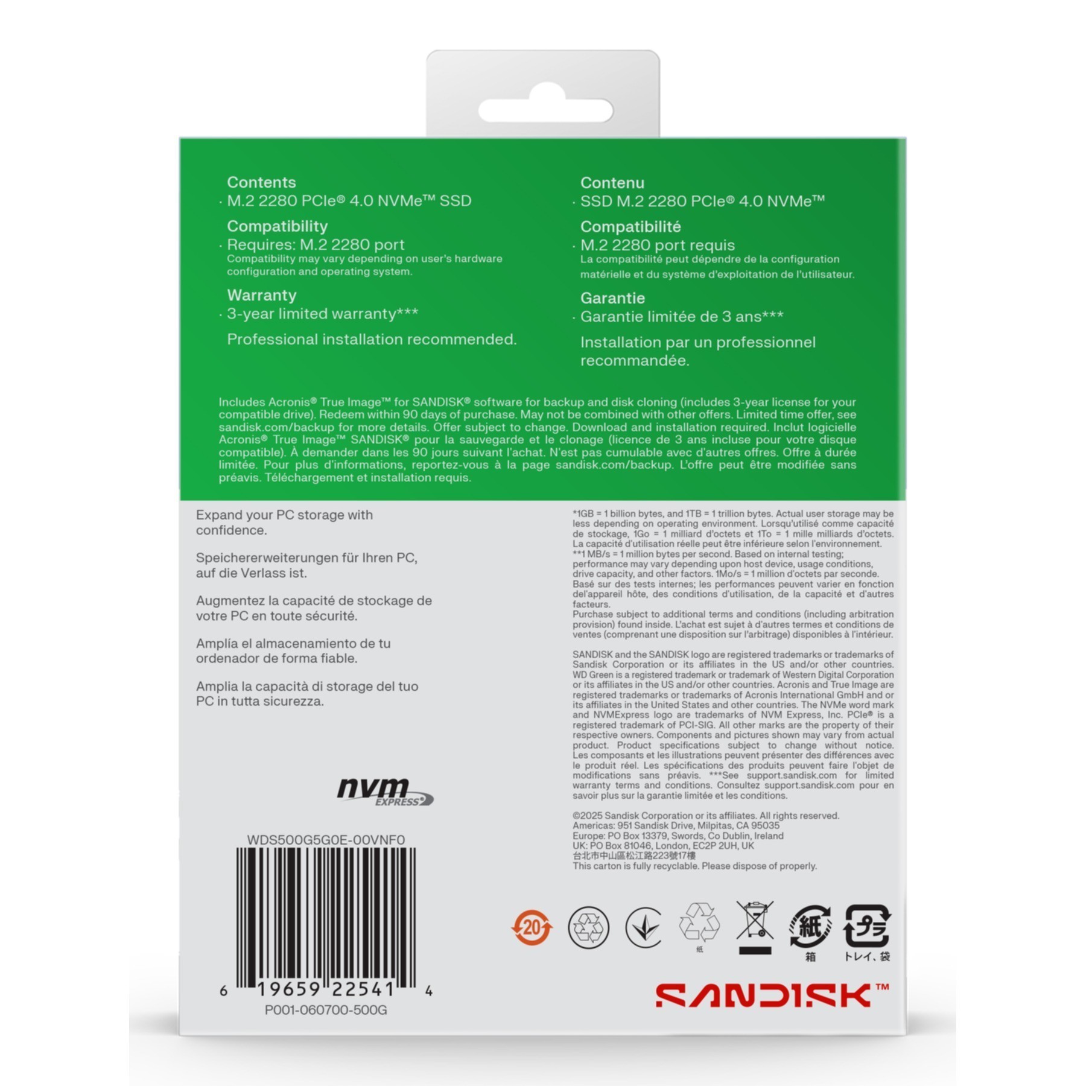 SSD WD Green 500GB SN3000 NVME M.2 PCIe 4.0 x4 WDS500G4G0E-00CPS0 SSD WD Green 500GB SN3000 NVME M.2 PCIe 4.0 x4 WDS500G4G0E-00CPS0