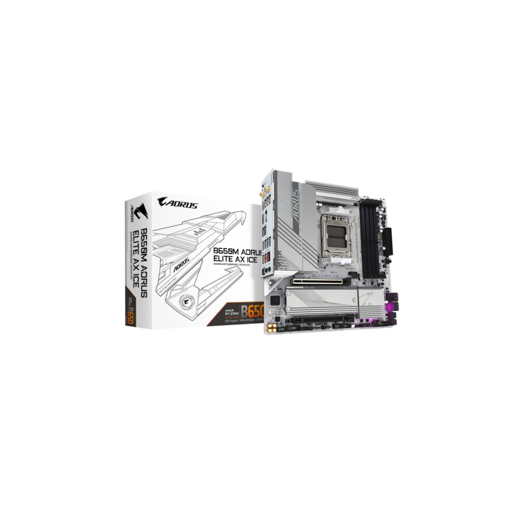 Gigabyte GA-B650M-A Elite AX Ice (AM5) (D) Gigabyte GA-B650M-A Elite AX Ice (AM5) (D)