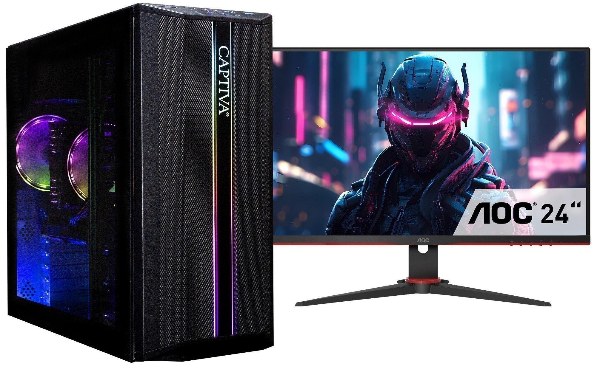 Captiva PC Entry Gaming R93-288 TFT Bundle (Ryzen 5 5500/RTX5060 8GB GDDR7/SSD 1TB/32GB/WLAN/Windows 11 Home 64-bit)