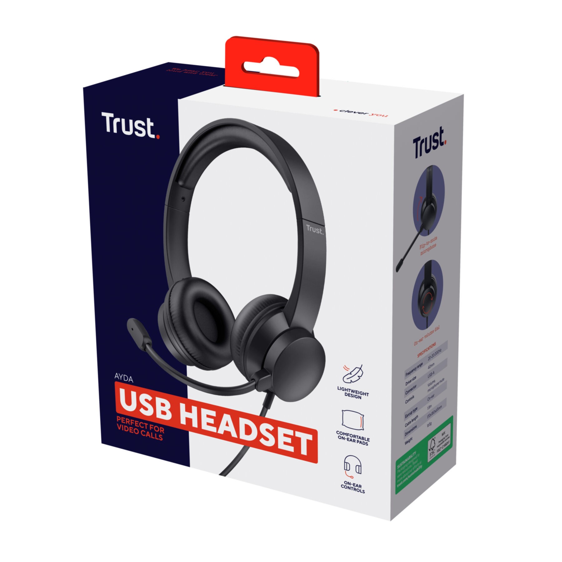 Trust Headset Ayda schwarz 25088 Trust Headset Ayda schwarz 25088