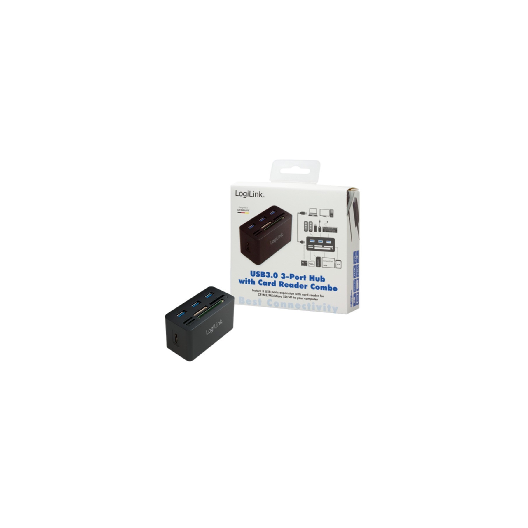 LogiLink USB 3.0-Hub mit AIO-Kartenleser - CR0042