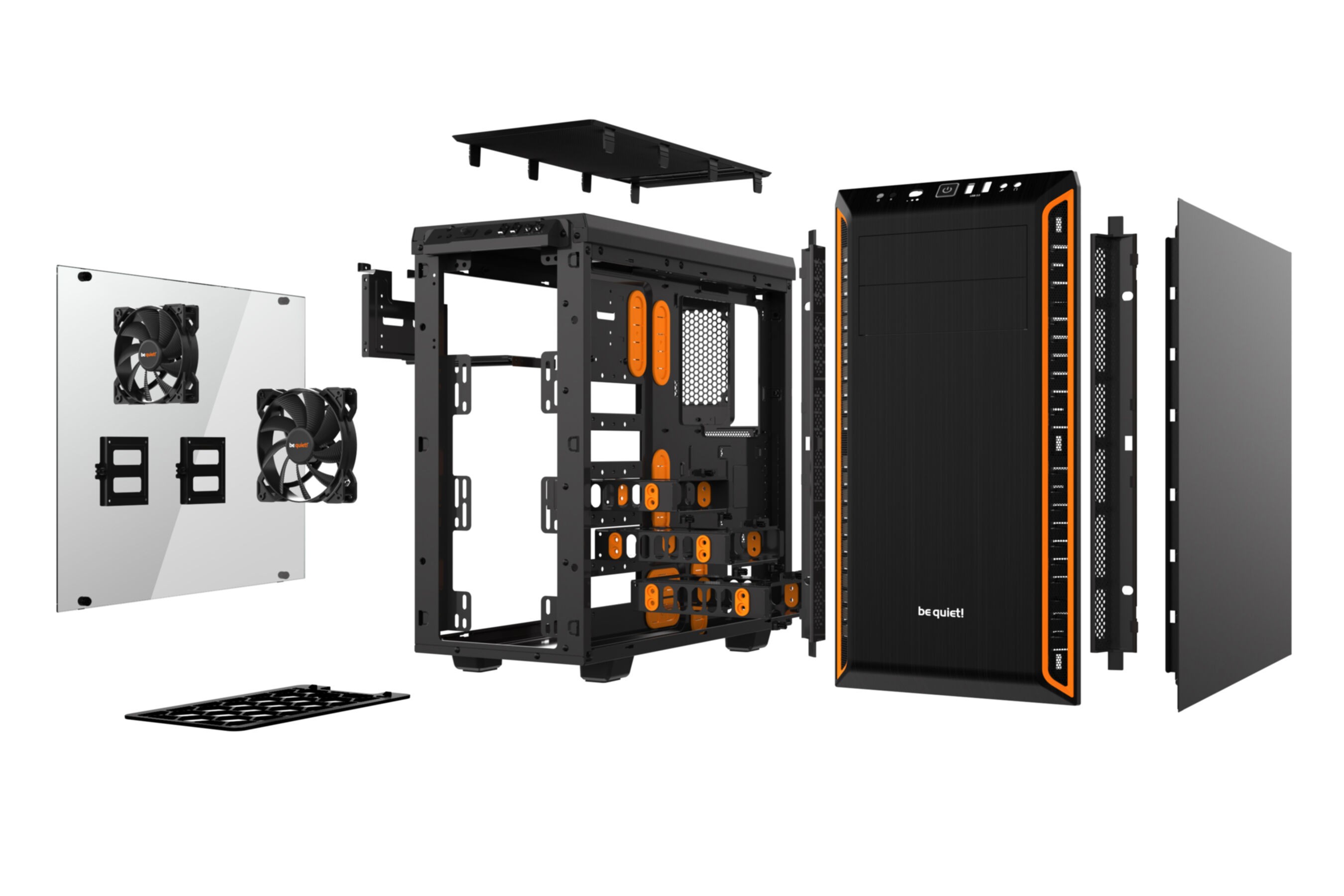 PC- Gehäuse BeQuiet Pure Base 600 Window - orange [B-Ware]