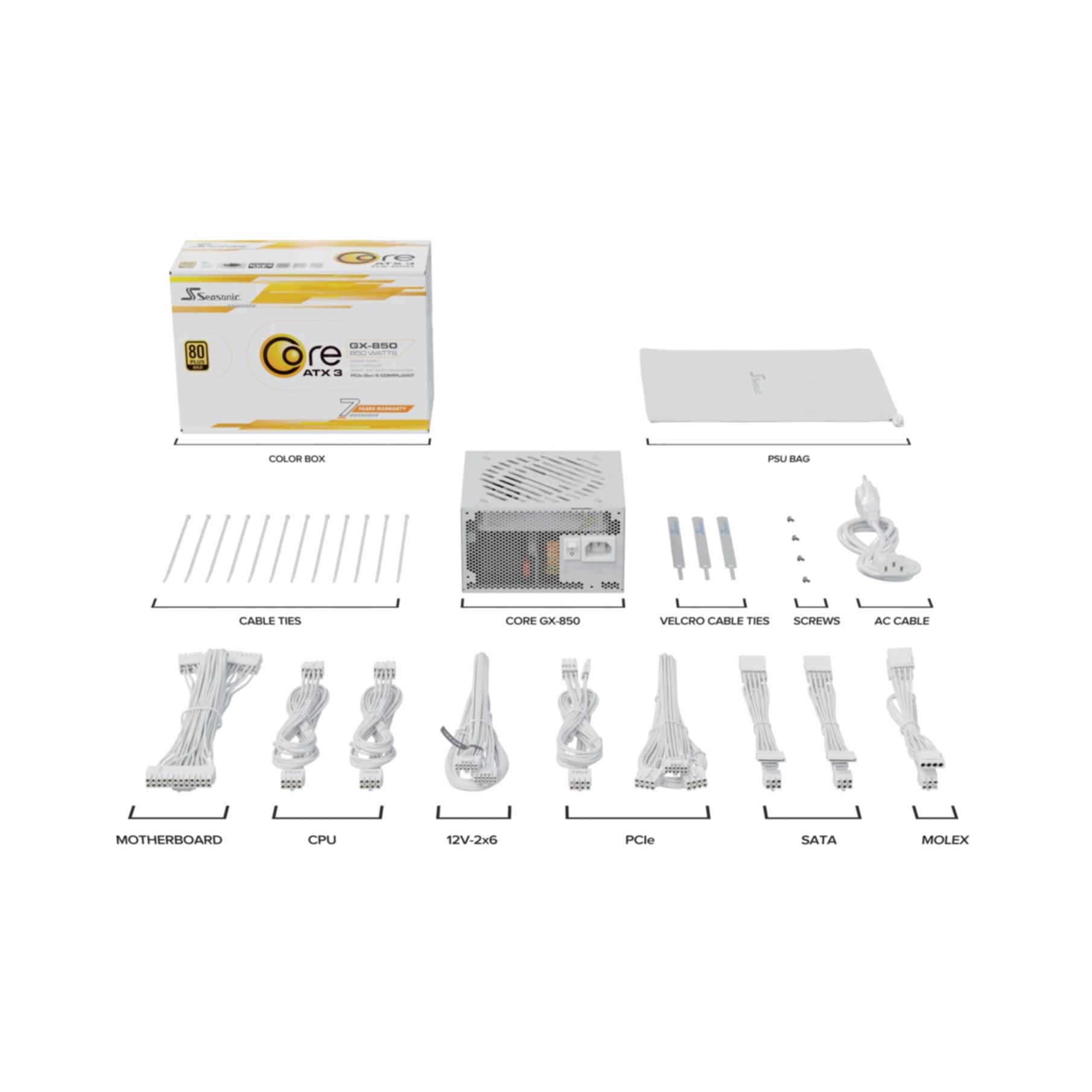 PC- Netzteil Seasonic Core-GX-850 850W Gold modular White PC- Netzteil Seasonic Core-GX-850 850W Gold modular White