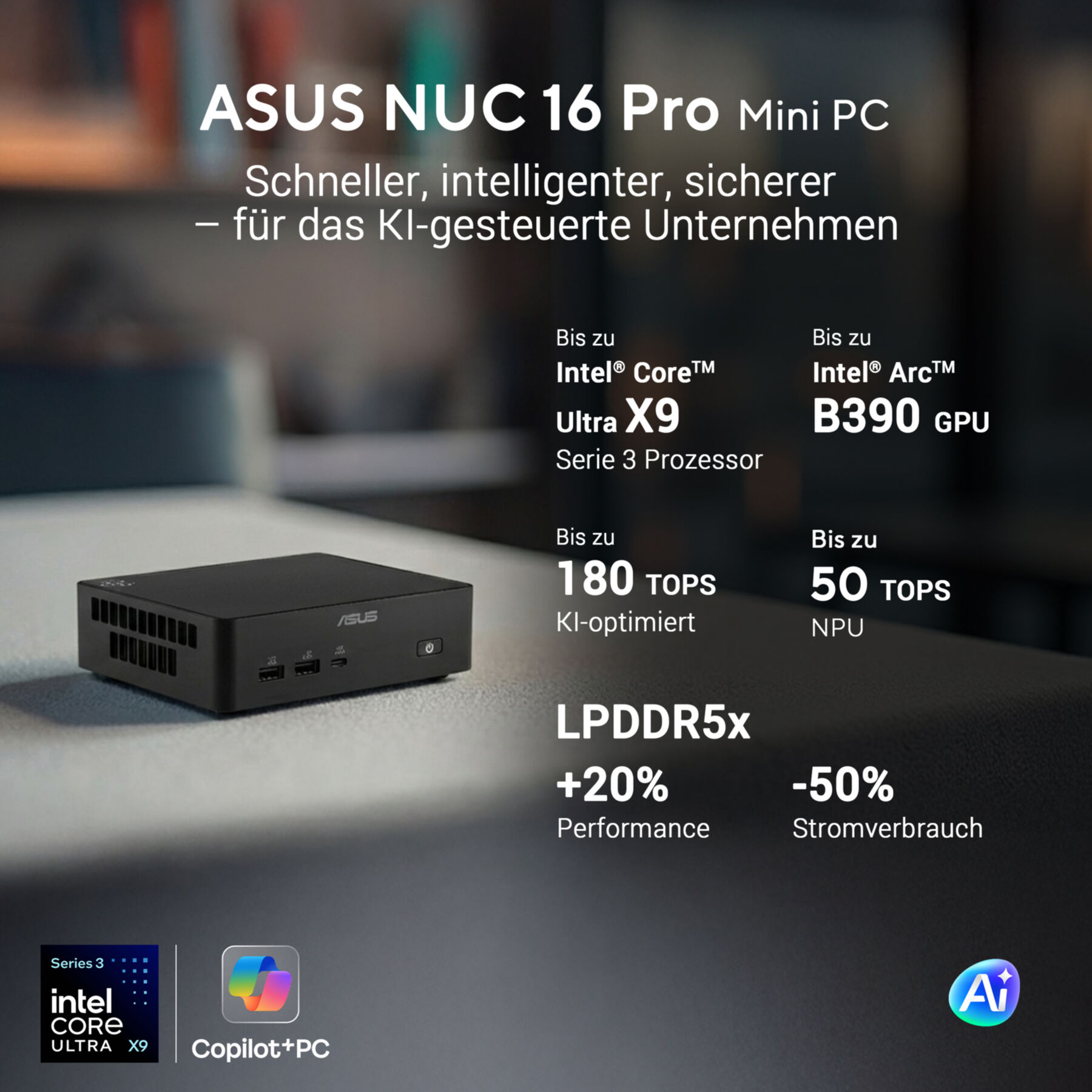Asus NUC 16 PRO RNUC16GDKS76C4N2 Ultra X7 358H Grand Canyon (inklusive Gema) L10 Asus NUC 16 PRO RNUC16GDKS76C4N2 Ultra X7 358H Grand Canyon (inklusive Gema) L10