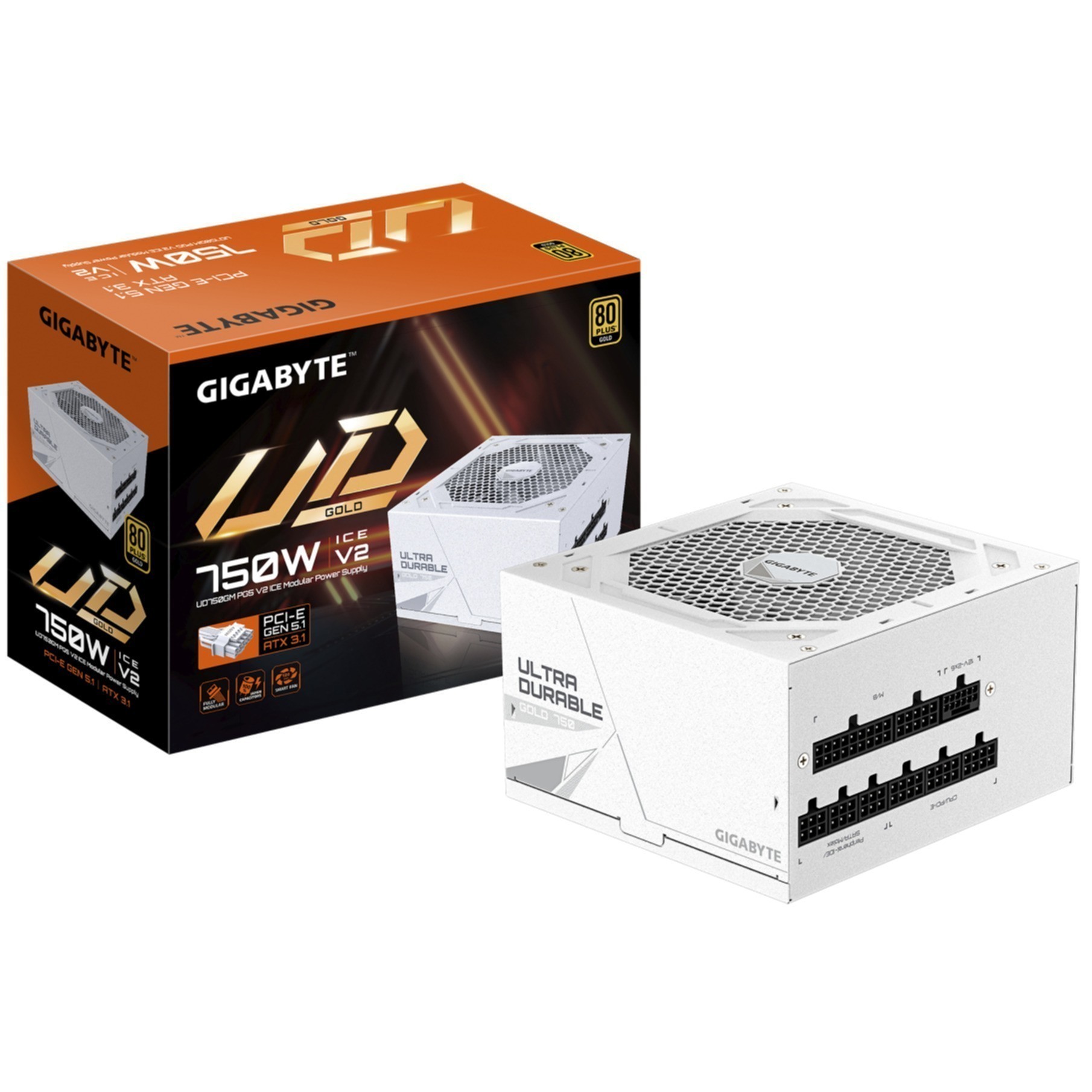 PC- Netzteil Gigabyte GP-UD750GM PG5 ICE 750W Gold White PC- Netzteil Gigabyte GP-UD750GM PG5 ICE 750W Gold White