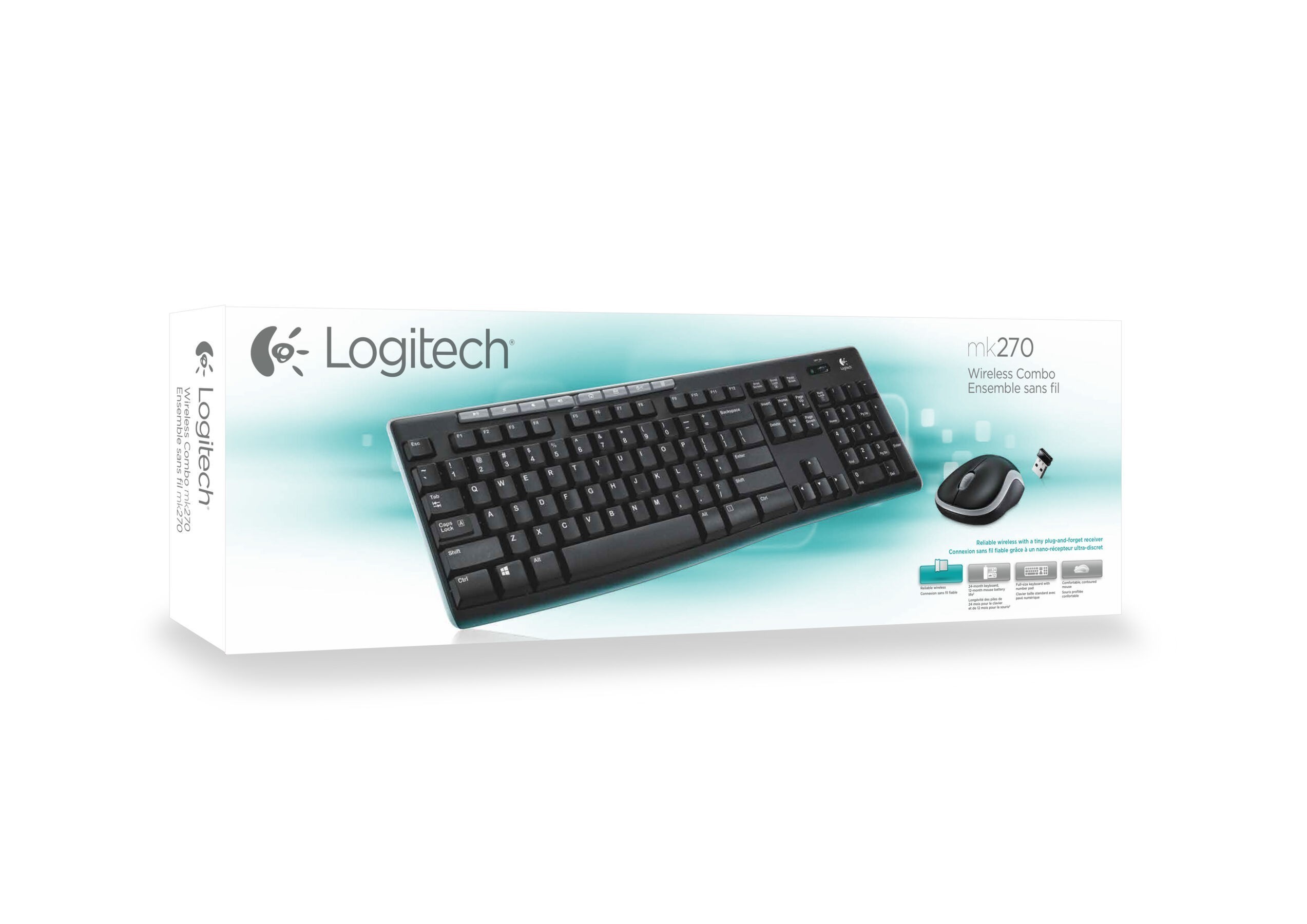 Keyboard & Mouse Logitech Wireless Combo MK270 Schwarz (US) (920-004523) [B-Ware]
